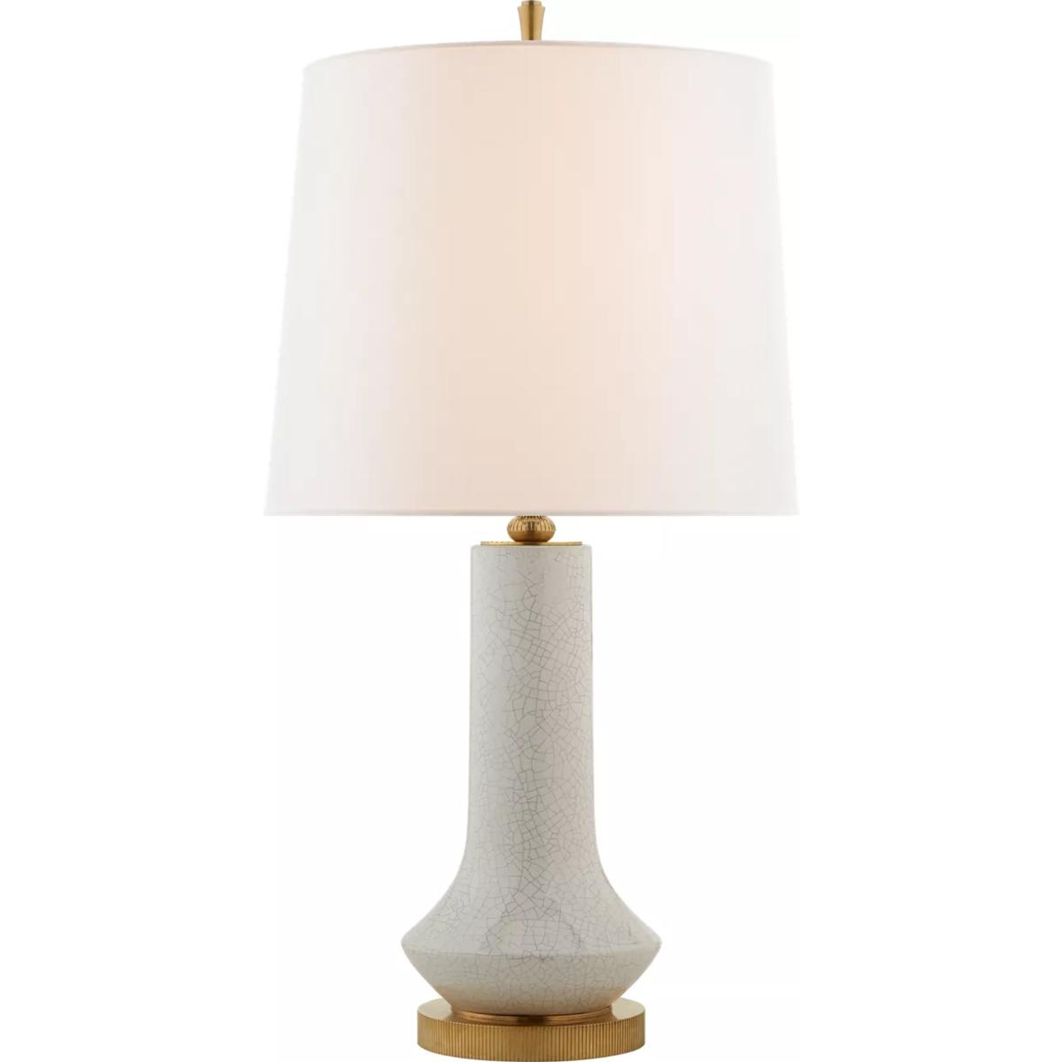 Visual Comfort Signature Collection TOB3657WTC-L Thomas O'Brien Luisa 31.25 inch 60 watt White Crackle Table Lamp Portable Light, Large