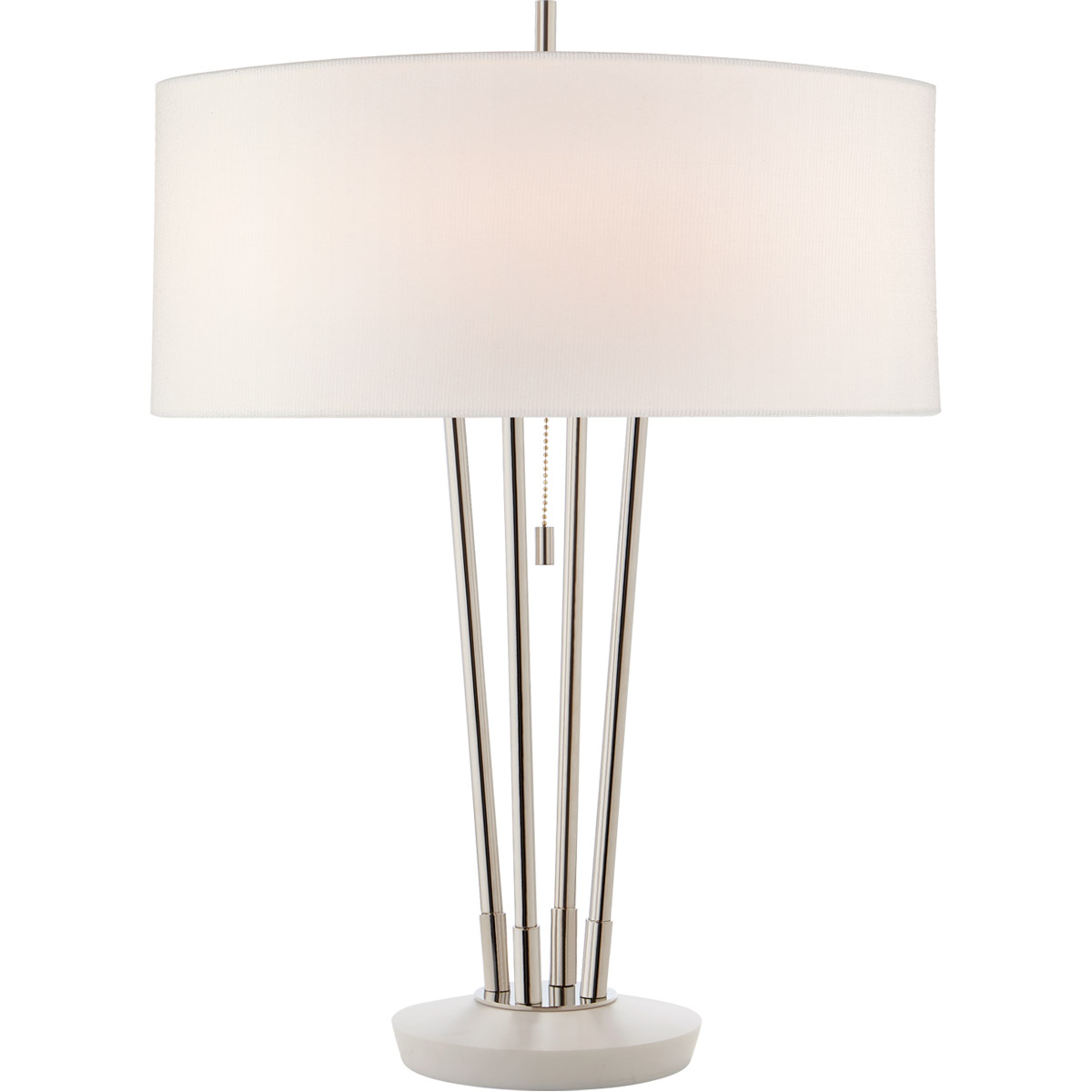 Visual Comfort Signature Collection TOB3736PN/WM-L Thomas O'Brien Stefano 24.25 inch 40 watt Polished Nickel and White Marble Table Lamp Portable Ligh