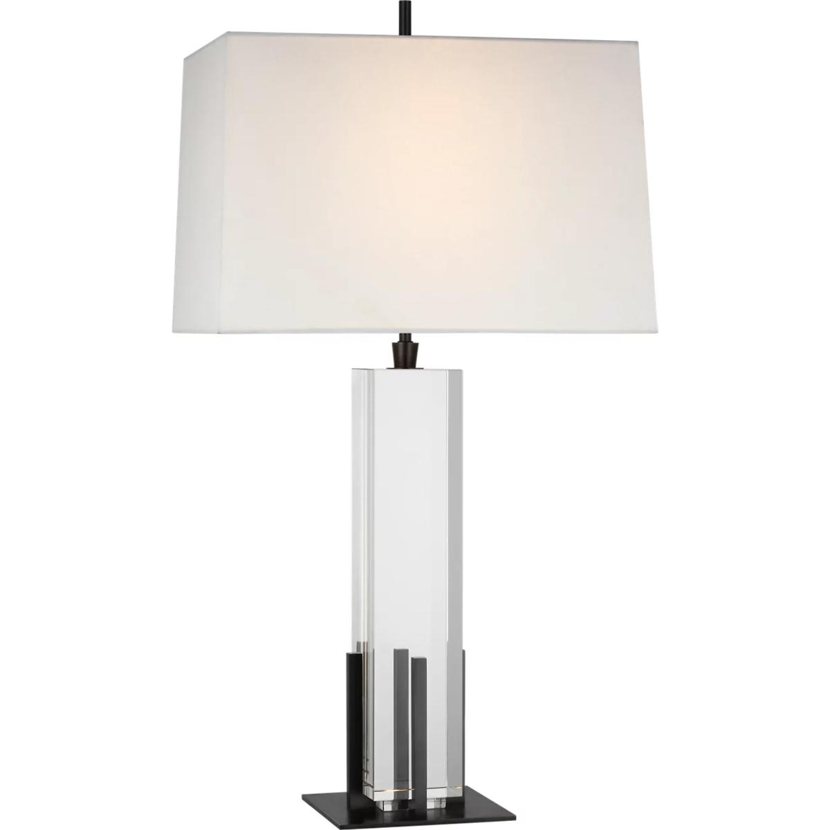 Visual Comfort Signature Collection TOB3920CG/BZ-L Thomas O'Brien Gironde 31.25 inch 15 watt Crystal and Bronze Table Lamp Portable Light, Large