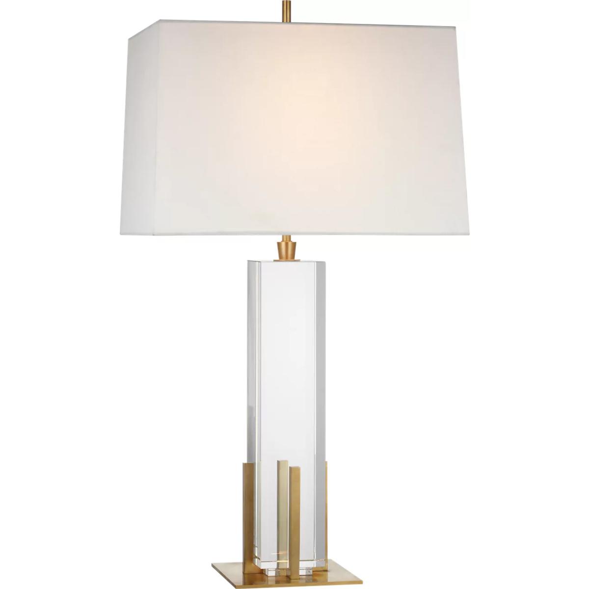 Visual Comfort Signature Collection TOB3920CG/HAB-L Thomas O'Brien Gironde 31.25 inch 15 watt Crystal and Hand-Rubbed Antique Brass Table Lamp Portabl
