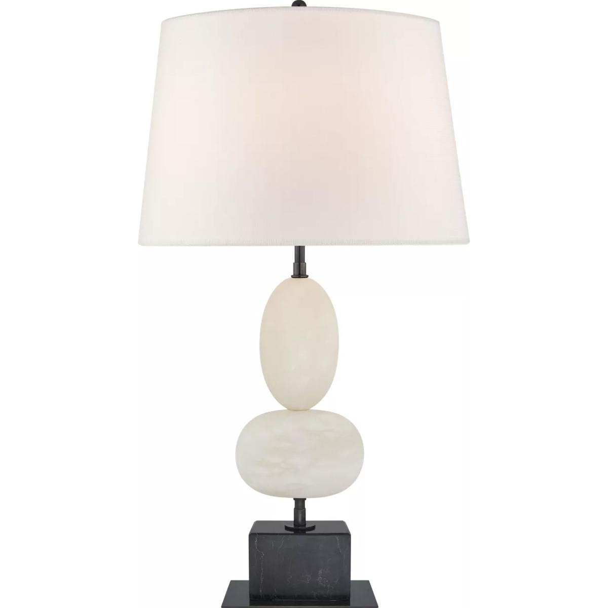 Visual Comfort Signature Collection TOB3980ALB/BM-L Thomas O'Brien Dani 27.5 inch 100 watt Alabaster and Black Marble Table Lamp Portable Light, Mediu