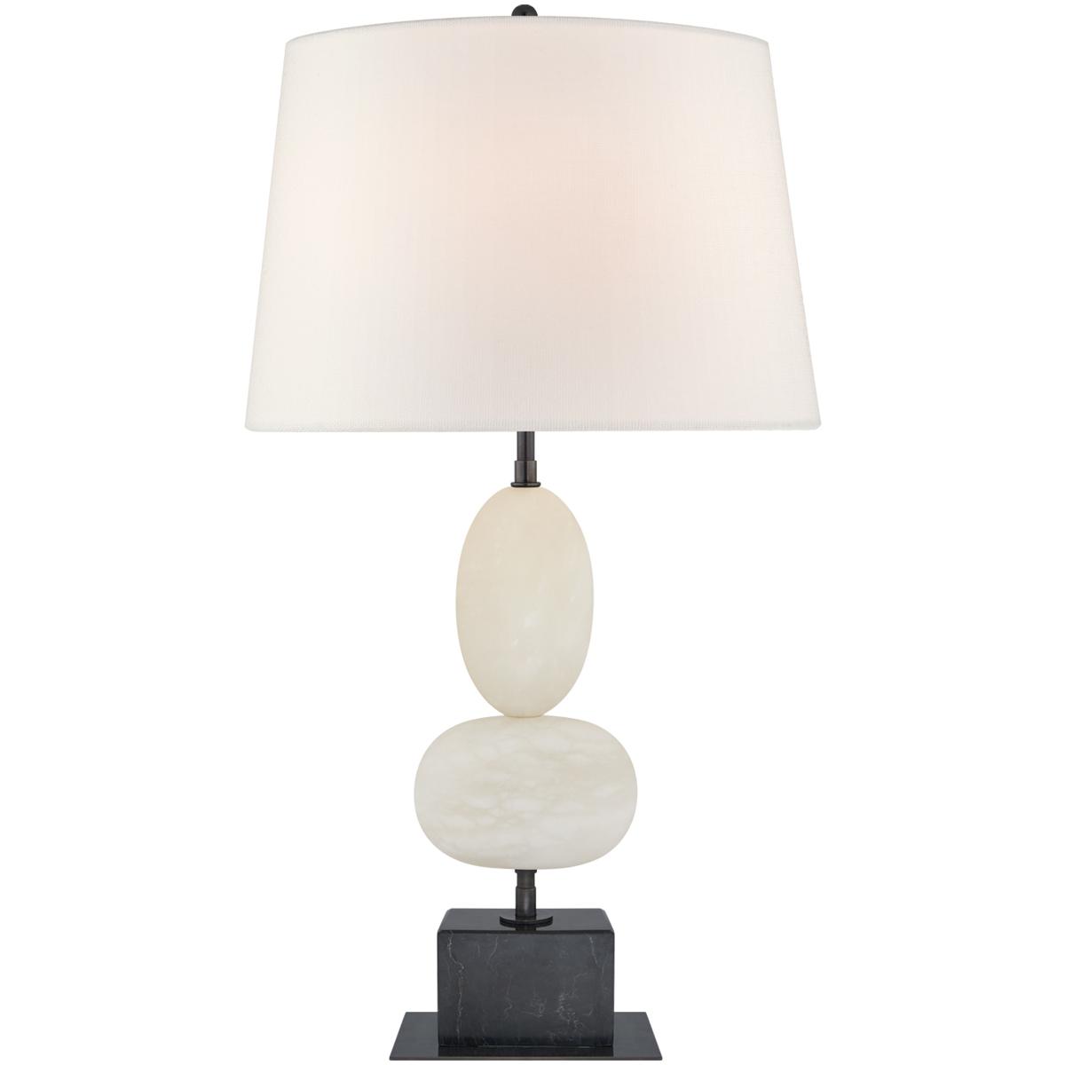 Visual Comfort Signature Collection TOB3980ALB/BM-L-CL Thomas O'Brien Dani 27.5 inch 5 watt Alabaster and Black Marble Cordless Table Lamp Portable Li