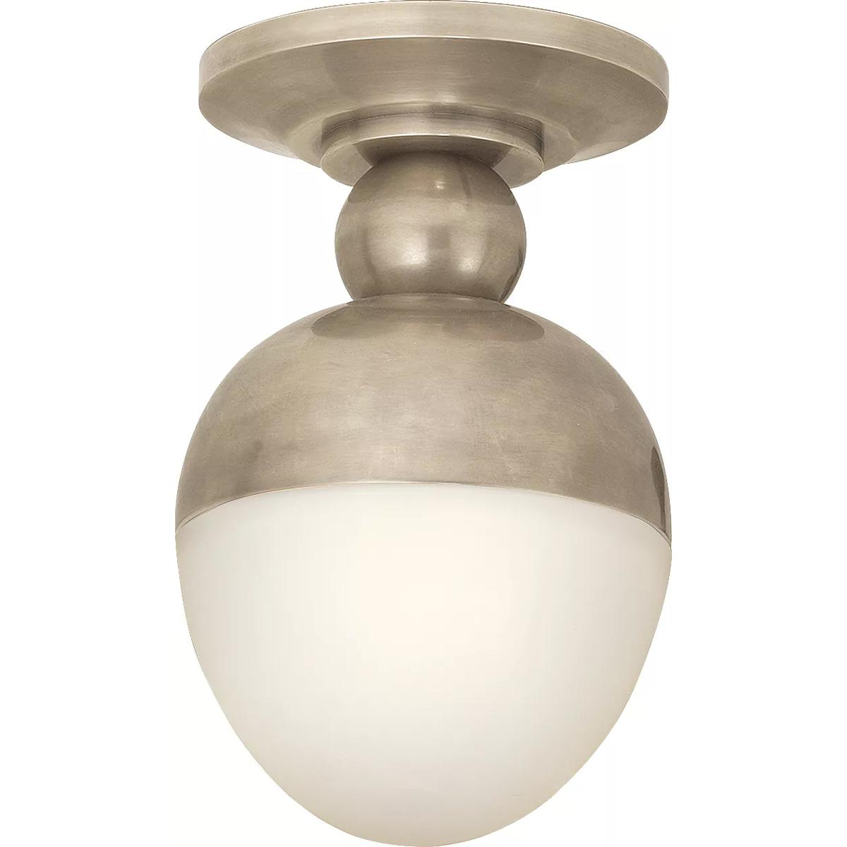 Visual Comfort Signature Collection TOB4006AN-WG Thomas O'Brien Clark 1 Light 7.5 inch Antique Nickel Flush Mount Ceiling Light