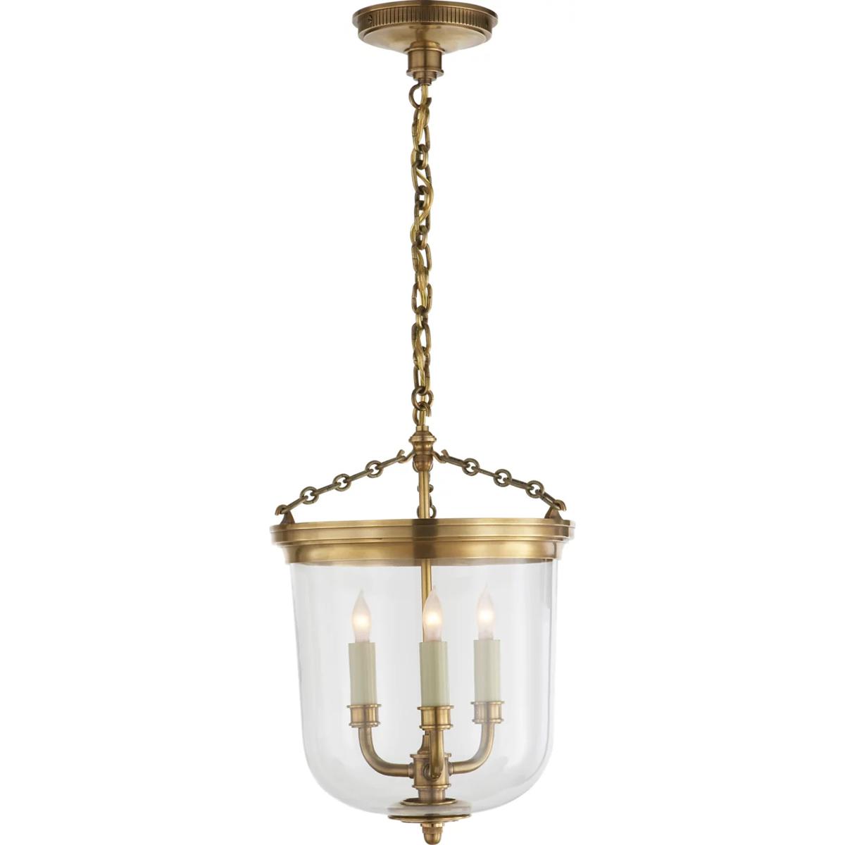 Visual Comfort Signature Collection TOB5030HAB Thomas O'Brien Merchant 3 Light 11.75 inch Hand-Rubbed Antique Brass Lantern Pendant Ceiling Light