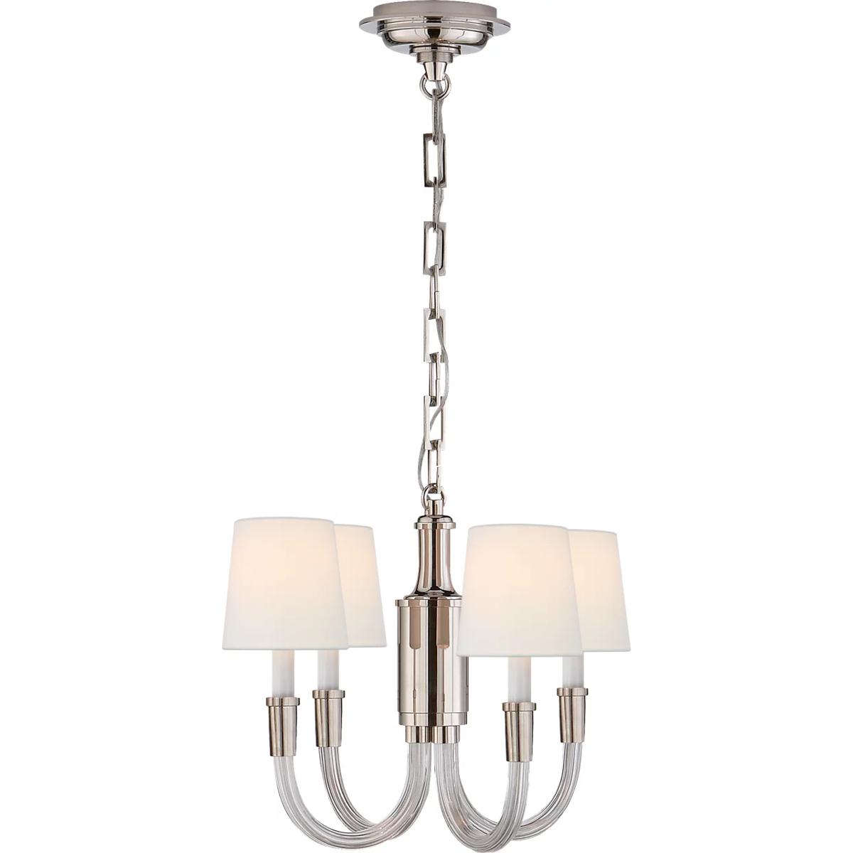 Visual Comfort Signature Collection TOB5031PN-L Thomas O'Brien VIVIAN 4 Light 18.5 inch Crystal with Polished Nickel Mini Chandelier Ceiling Light in
