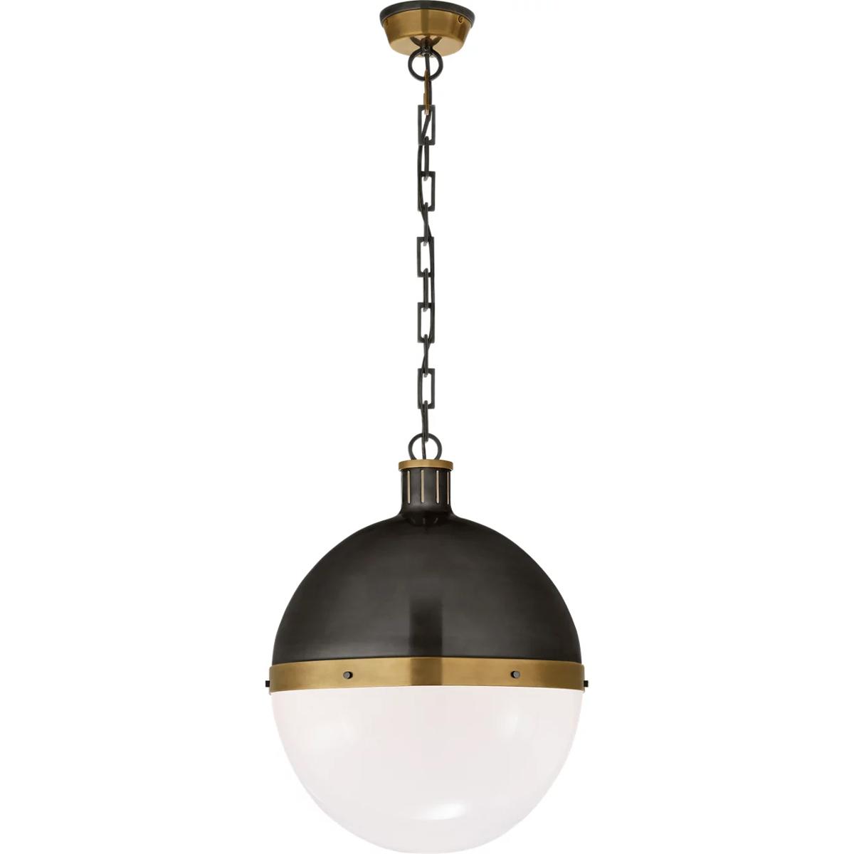 Visual Comfort Signature Collection TOB5064BZ/HAB-WG Thomas O'Brien Hicks 2 Light 16 inch Bronze with Antique Brass Pendant Ceiling Light in Bronze an