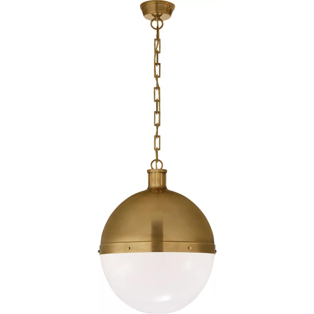 Visual Comfort Signature Collection TOB5064HAB-WG Thomas O'Brien Hicks 2 Light 16 inch Hand-Rubbed Antique Brass Pendant Ceiling Light, Extra Large