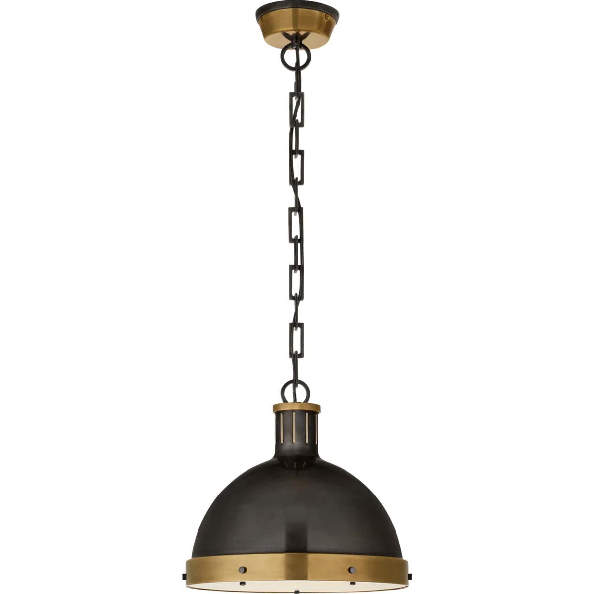 Lighting New York R-TOB5069BZ/HAB Visual Comfort Thomas O'Brien Hicks 2 Light 13 inch Bronze and Hand-Rubbed Antique Brass Pendant Ceiling Light, Larg