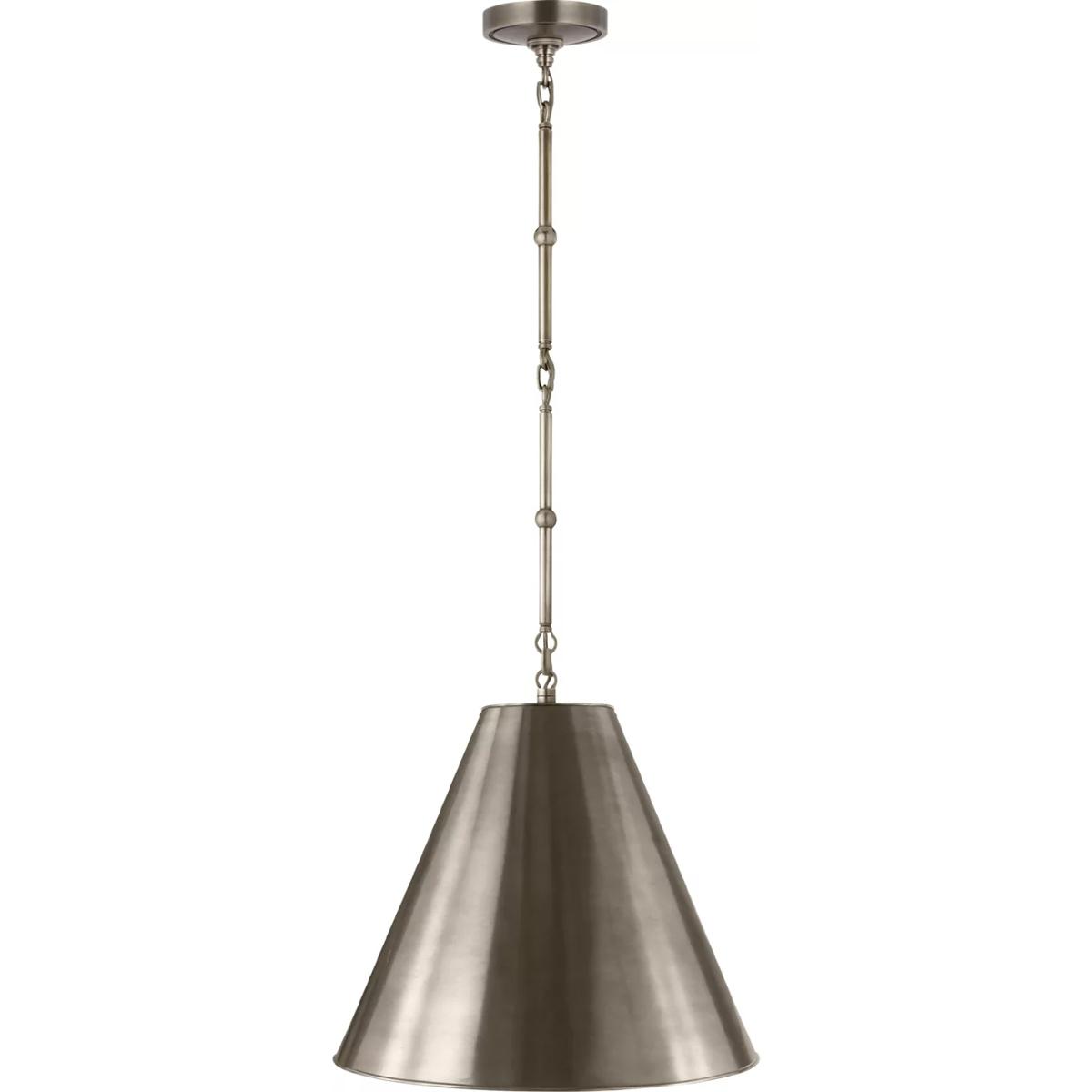Visual Comfort Signature Collection TOB5090AN-AN Thomas O'Brien Goodman 1 Light 15 inch Antique Nickel Hanging Shade Ceiling Light, Small