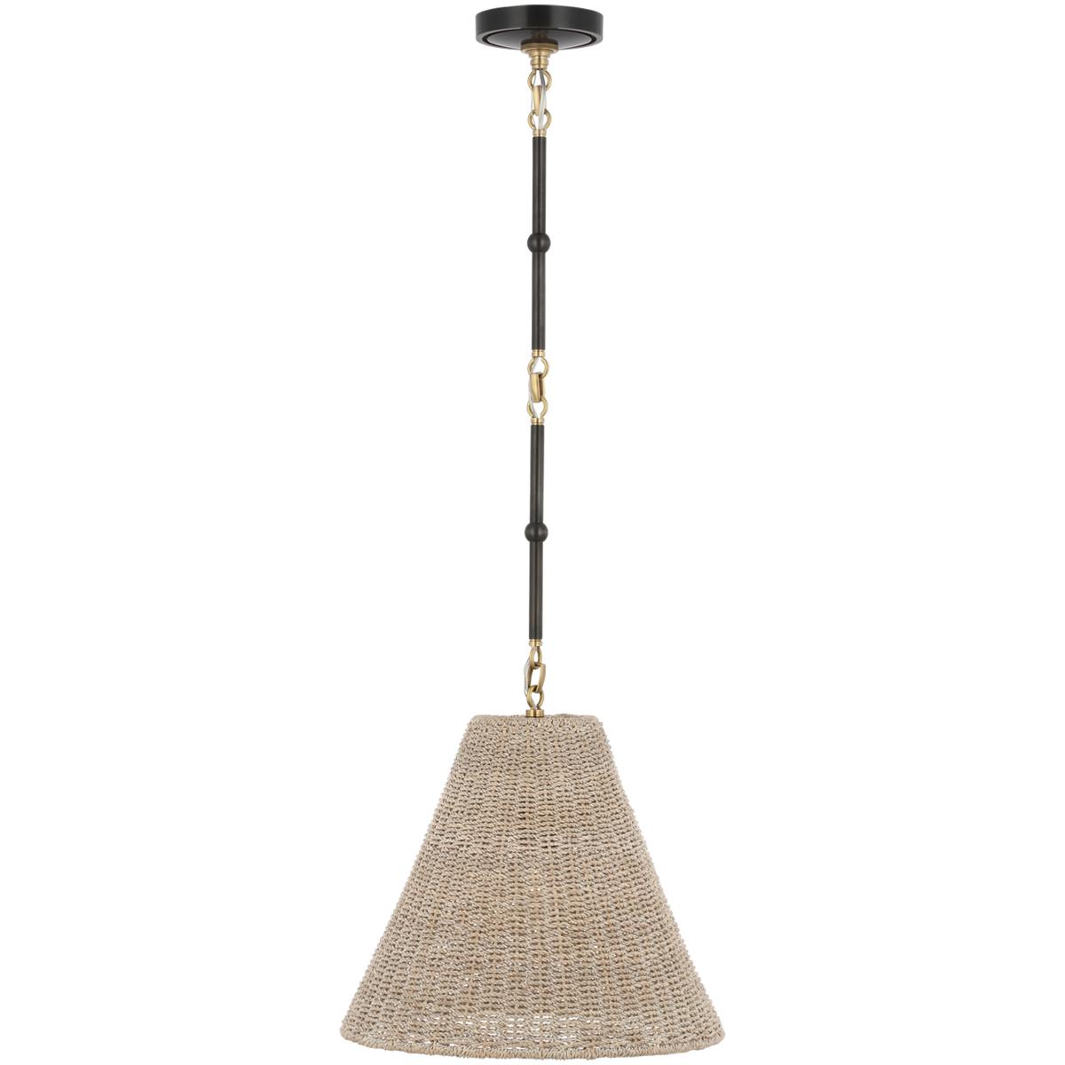 Visual Comfort Signature Collection TOB5090BZ/HAB-ASH Thomas O'Brien Goodman 1 Light 15 inch Bronze and Hand-Rubbed Antique Brass Hanging Shade Ceilin