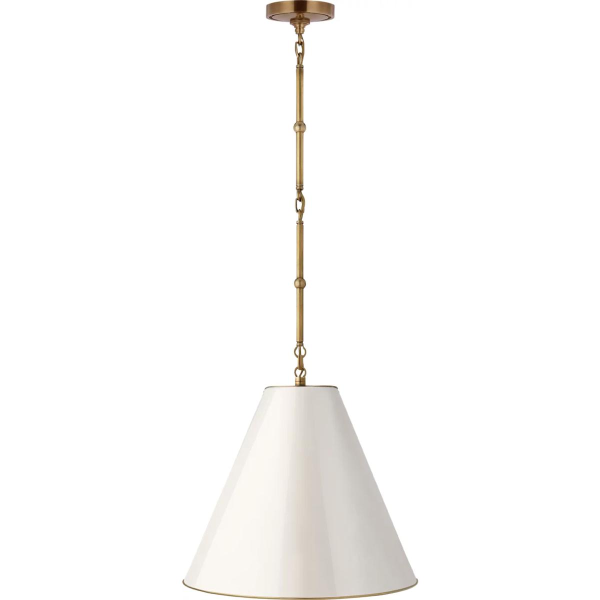 Visual Comfort Signature Collection TOB5090HAB-AW Thomas O'Brien Goodman 1 Light 15 inch Hand-Rubbed Antique Brass Hanging Shade Ceiling Light in Anti