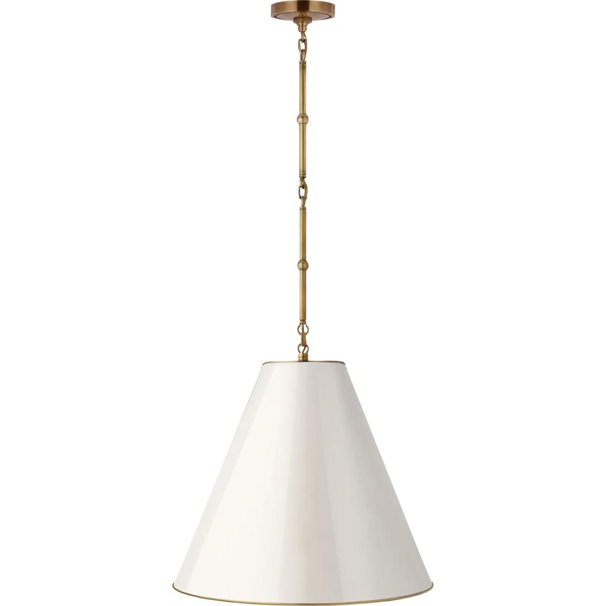Visual Comfort Signature Collection TOB5091HAB-AW Thomas O'Brien Goodman 1 Light 18 inch Hand-Rubbed Antique Brass Hanging Shade Ceiling Light in Anti