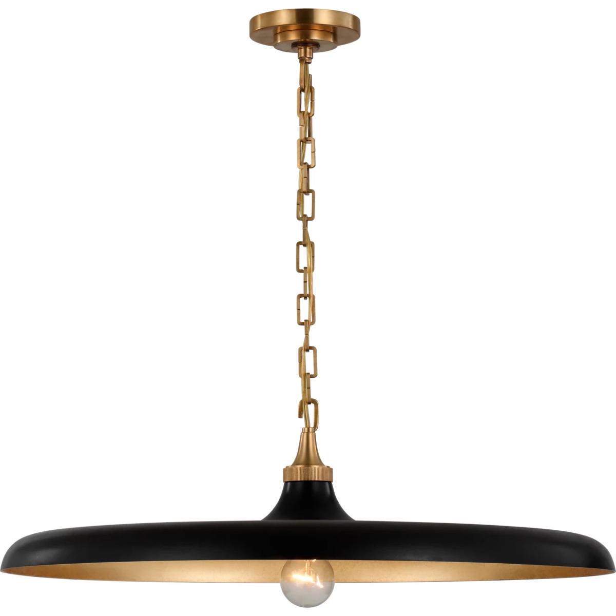 Visual Comfort Signature Collection TOB5116HAB-AI Thomas O'Brien Piatto LED 24 inch Hand-Rubbed Antique Brass Pendant Ceiling Light in Aged Iron, Larg