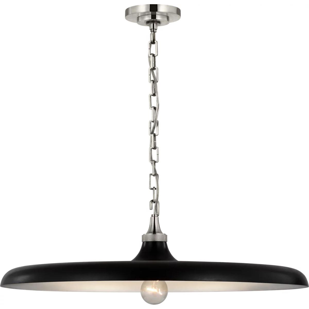 Visual Comfort Signature Collection TOB5116PN-AI Thomas O'Brien Piatto LED 24 inch Polished Nickel Pendant Ceiling Light in Aged Iron, Large