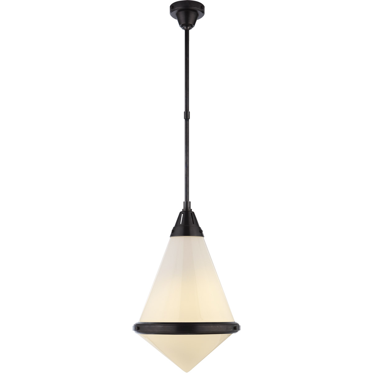 Lighting New York TOB5156BZ-WG Visual Comfort Thomas O'Brien Gale 1 Light 16 inch Bronze Pendant Ceiling Light in White Glass TOB5156BZ-WG - Open Box