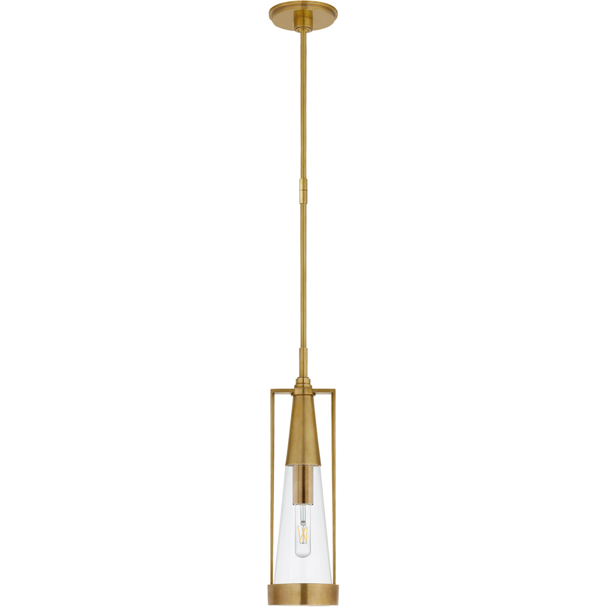 Visual Comfort Signature Collection TOB5275HAB-CG Thomas O'Brien Calix 1 Light 5.75 inch Hand-Rubbed Antique Brass Pendant Ceiling Light in Clear Glas
