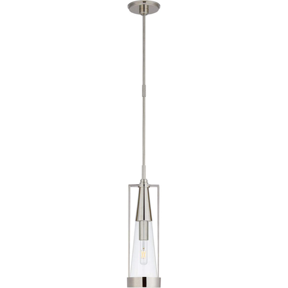 Visual Comfort Signature Collection TOB5275PN-CG Thomas O'Brien Calix 1 Light 5.75 inch Polished Nickel Pendant Ceiling Light in Clear Glass, Small
