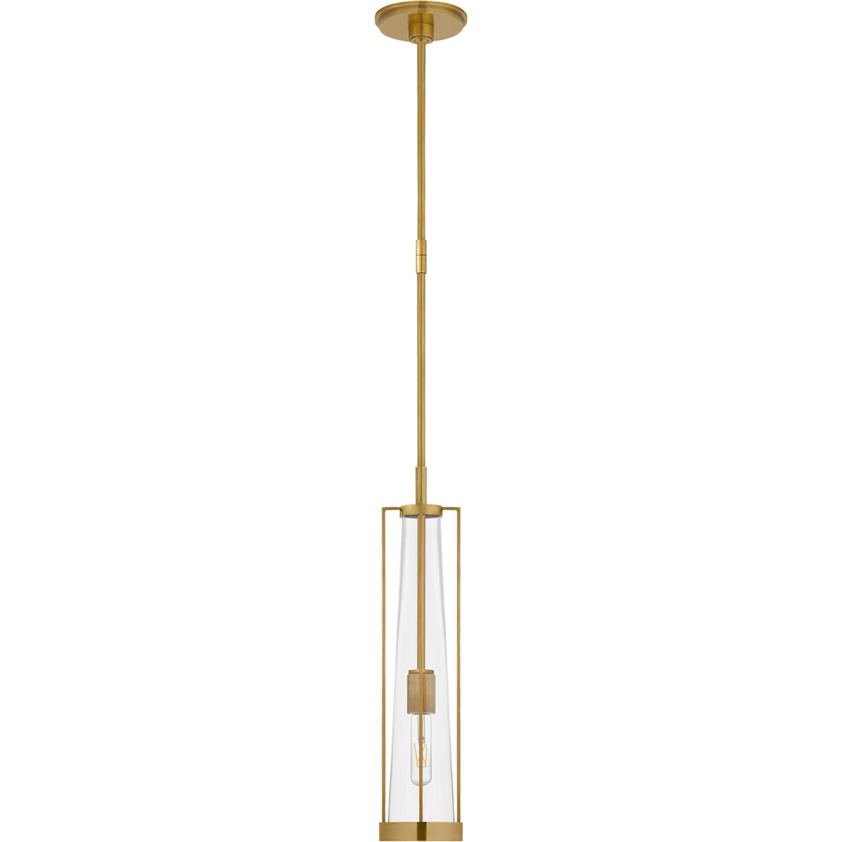 Visual Comfort Signature Collection TOB5276HAB-CG Thomas O'Brien Calix 1 Light 5.5 inch Hand-Rubbed Antique Brass Pendant Ceiling Light in Clear Glass