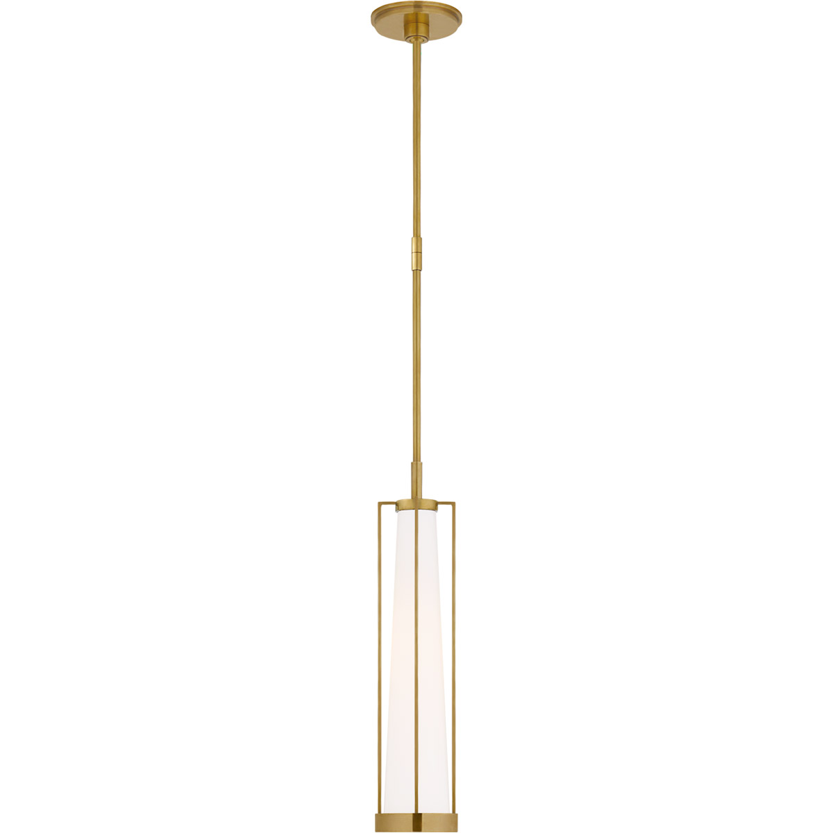 Visual Comfort Signature Collection TOB5276HAB-WG Thomas O'Brien Calix LED 5.5 inch Hand-Rubbed Antique Brass Pendant Ceiling Light in White Glass