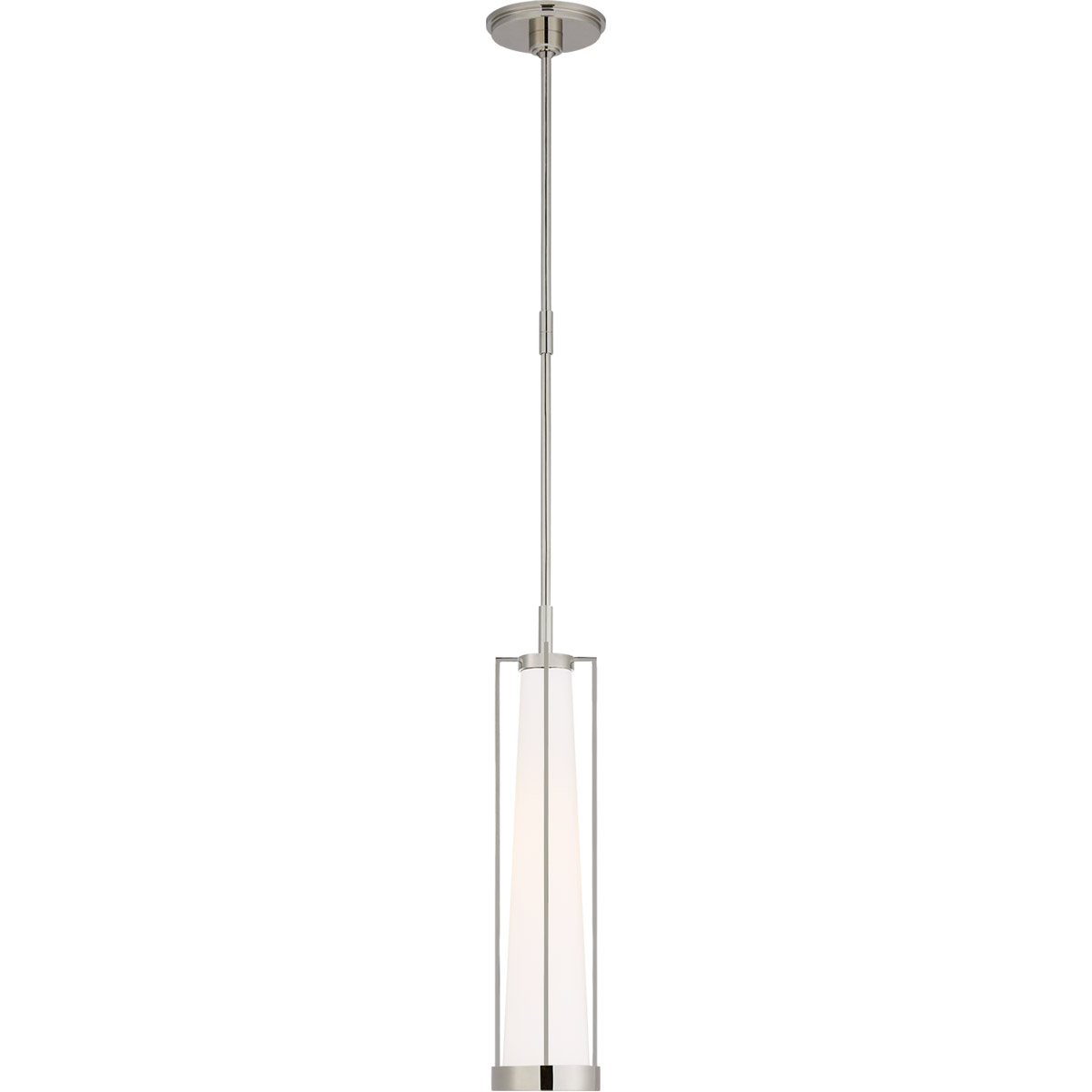 Visual Comfort Signature Collection TOB5276PN-WG Thomas O'Brien Calix LED 5.5 inch Polished Nickel Pendant Ceiling Light in White Glass