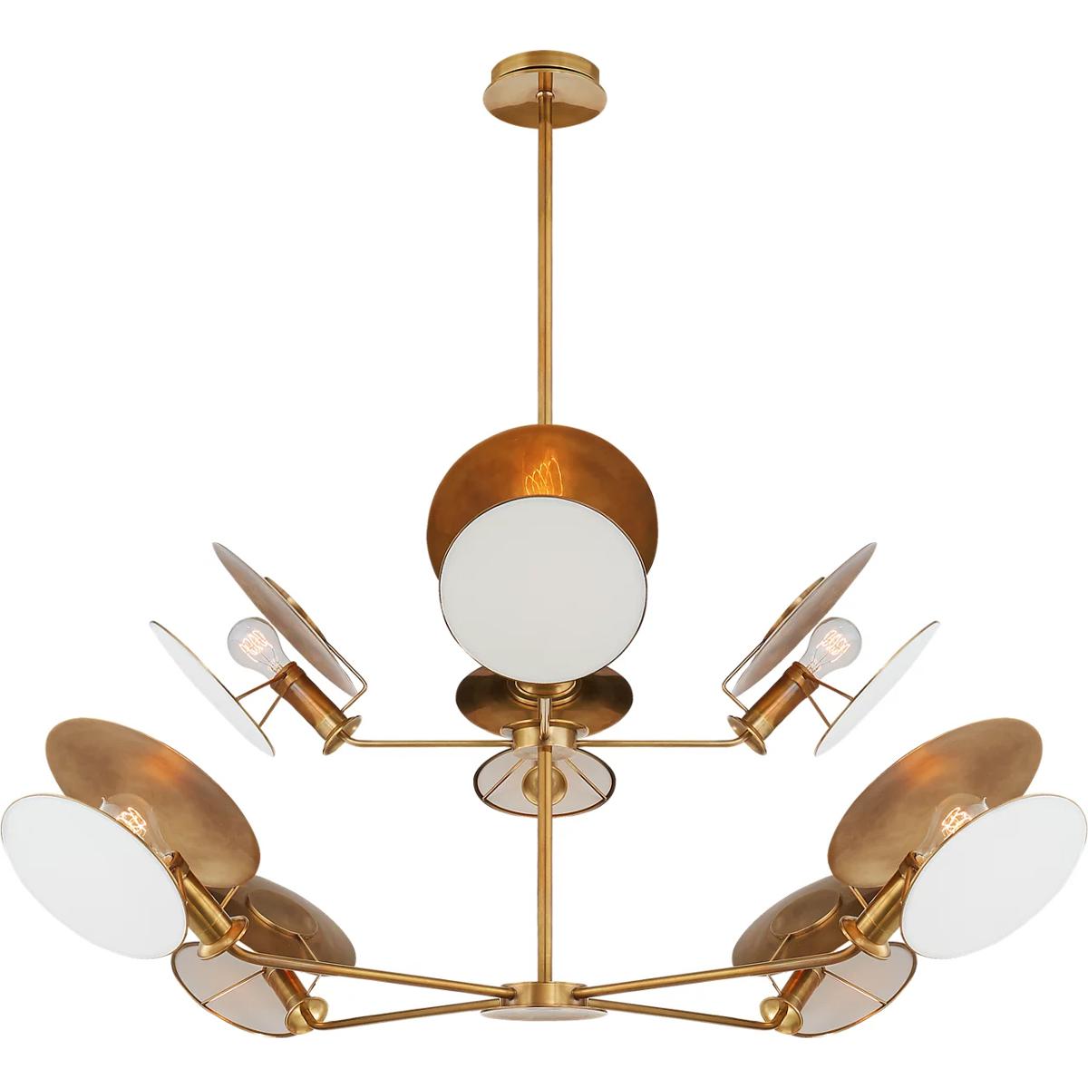 Visual Comfort Signature Collection TOB5290HAB-L Thomas O'Brien Osiris 8 Light 54 inch Hand-Rubbed Antique Brass Reflector Chandelier Ceiling Light, L