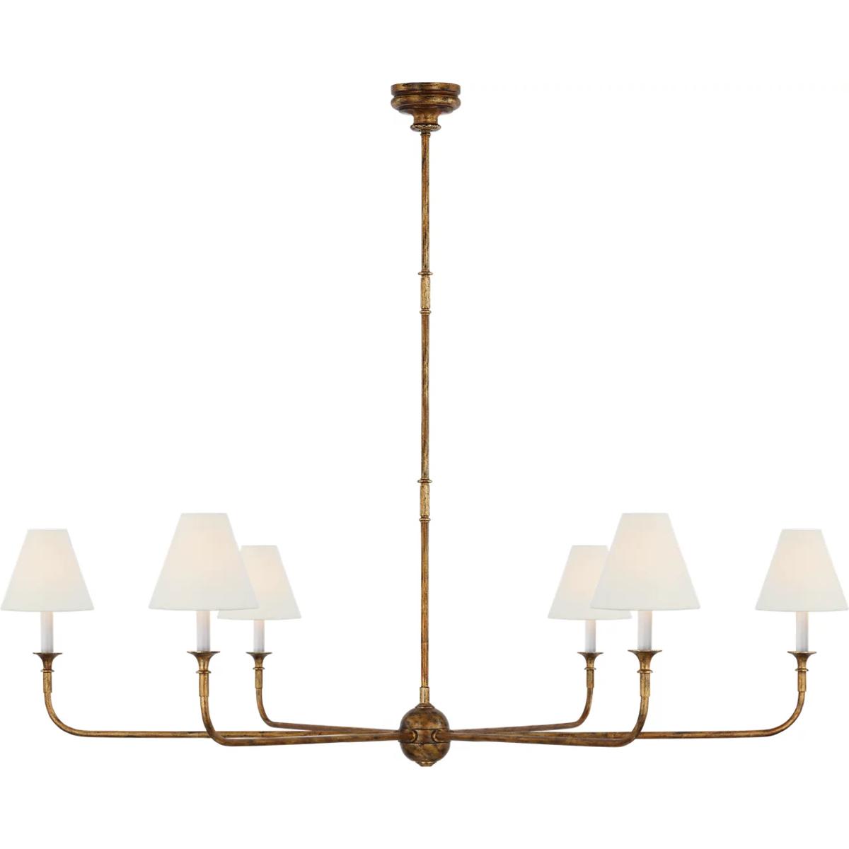 Visual Comfort Signature Collection TOB5452AG-L Thomas O'Brien Piaf 6 Light 58 inch Antique Gild Chandelier Ceiling Light, Grande