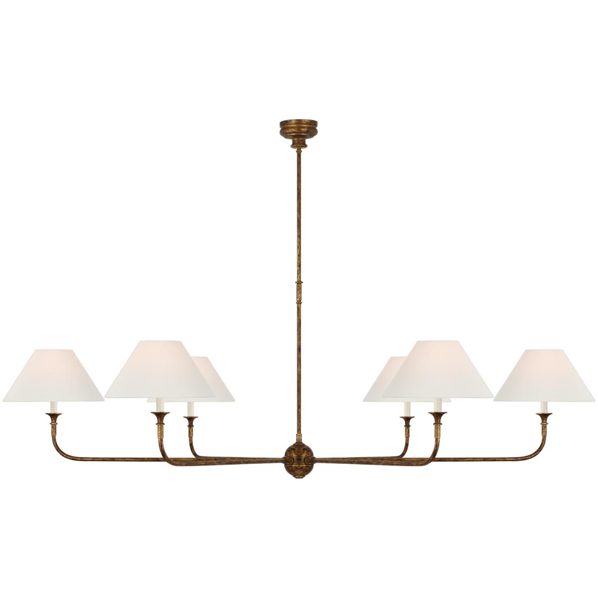 Visual Comfort Signature Collection TOB5454AG-L Thomas O'Brien Piaf LED 72 inch Antique Gild Chandelier Ceiling Light, Oversized