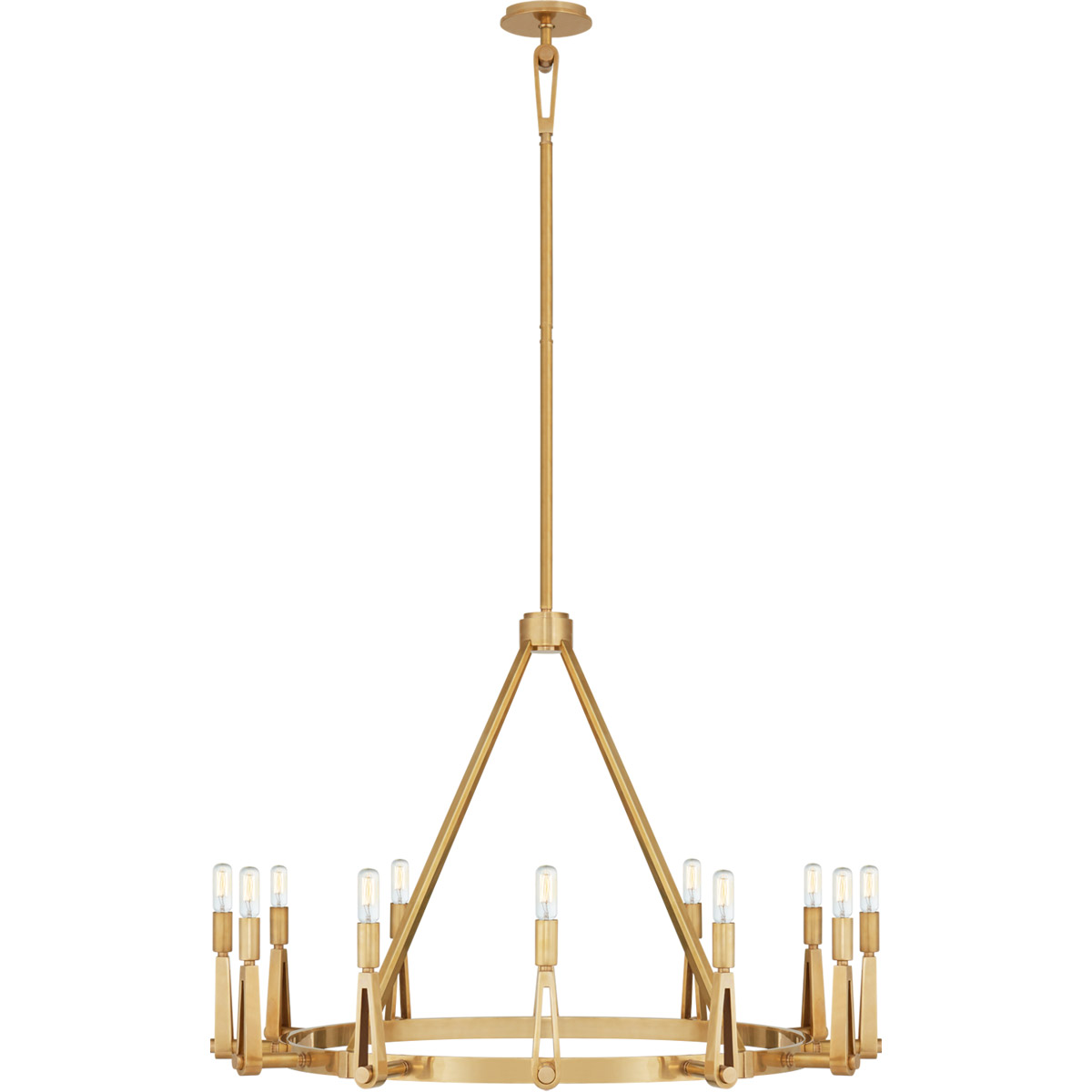 Visual Comfort Signature Collection TOB5512HAB Thomas O'Brien Alpha 12 Light 38.75 inch Hand-Rubbed Antique Brass Chandelier Ceiling Light in (None),