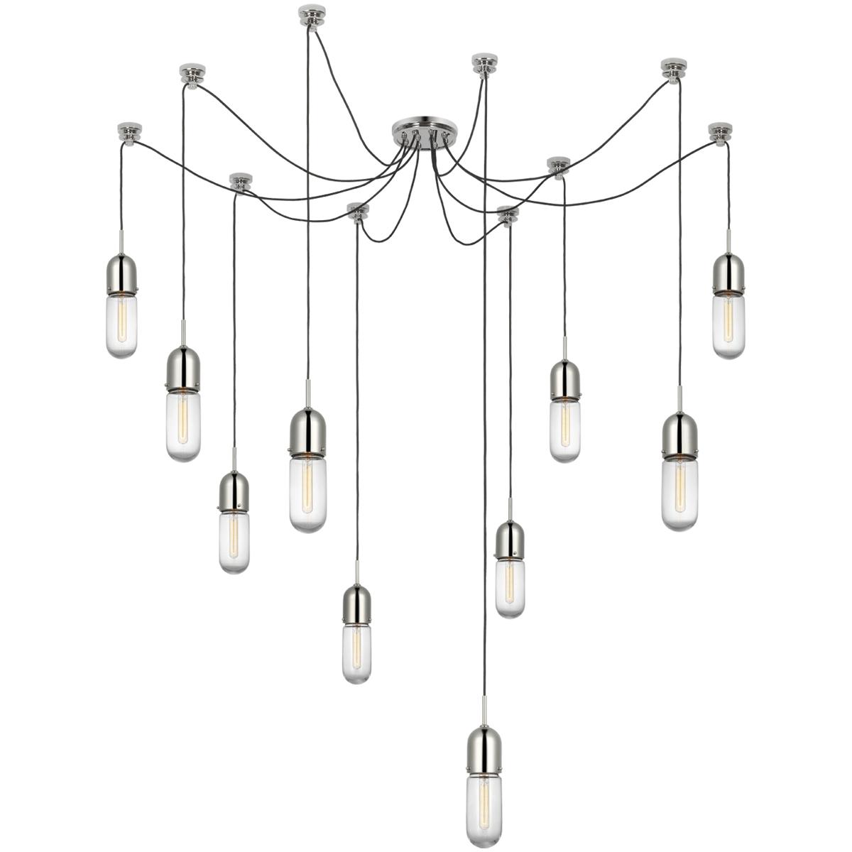 Visual Comfort Signature Collection TOB5645PN-CG-10 Thomas O'Brien Junio LED 9.5 inch Polished Nickel Pendant Ceiling Light in Clear Glass