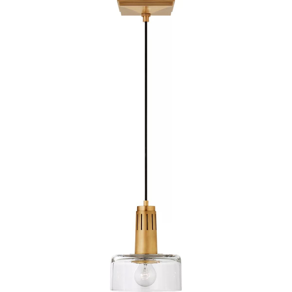 Visual Comfort Signature Collection TOB5702HAB-CG Thomas O'Brien Iris 1 Light 7.5 inch Hand-Rubbed Antique Brass Pendant Ceiling Light