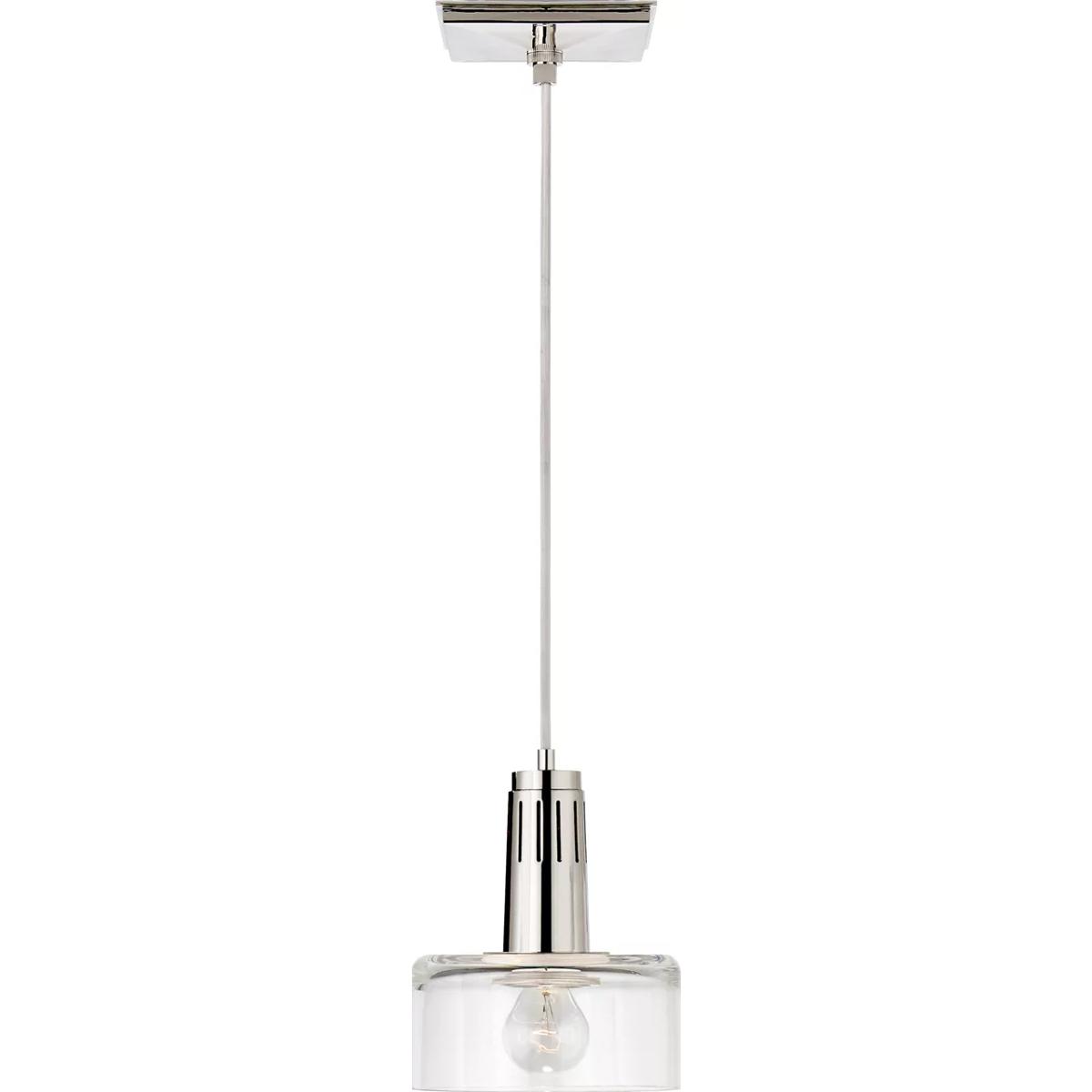 Visual Comfort Signature Collection TOB5702PN-CG Thomas O'Brien Iris 1 Light 7.5 inch Polished Nickel Pendant Ceiling Light