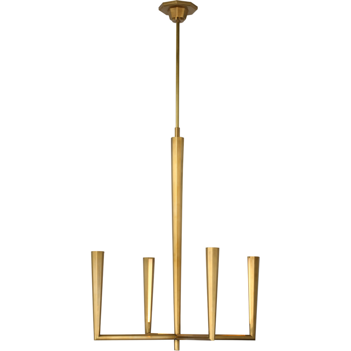 Visual Comfort Signature Collection TOB5710HAB Thomas O'Brien Galahad LED 26 inch Hand-Rubbed Antique Brass Chandelier Ceiling Light, Small