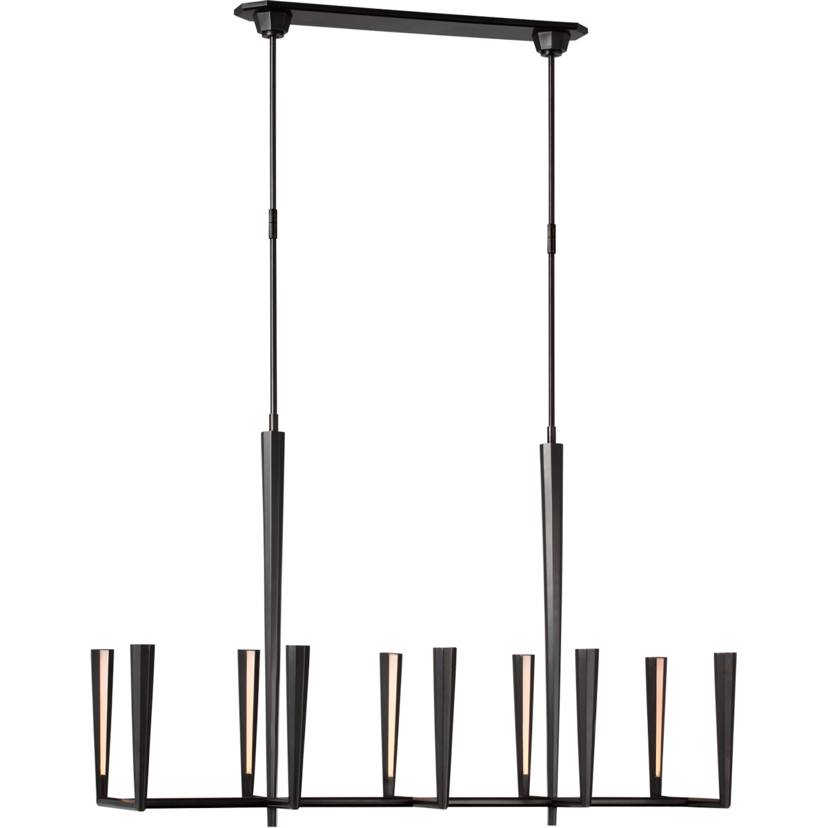 Visual Comfort Signature Collection TOB5715BZ Thomas O'Brien Galahad LED 49.75 inch Bronze Linear Chandelier Ceiling Light, Large