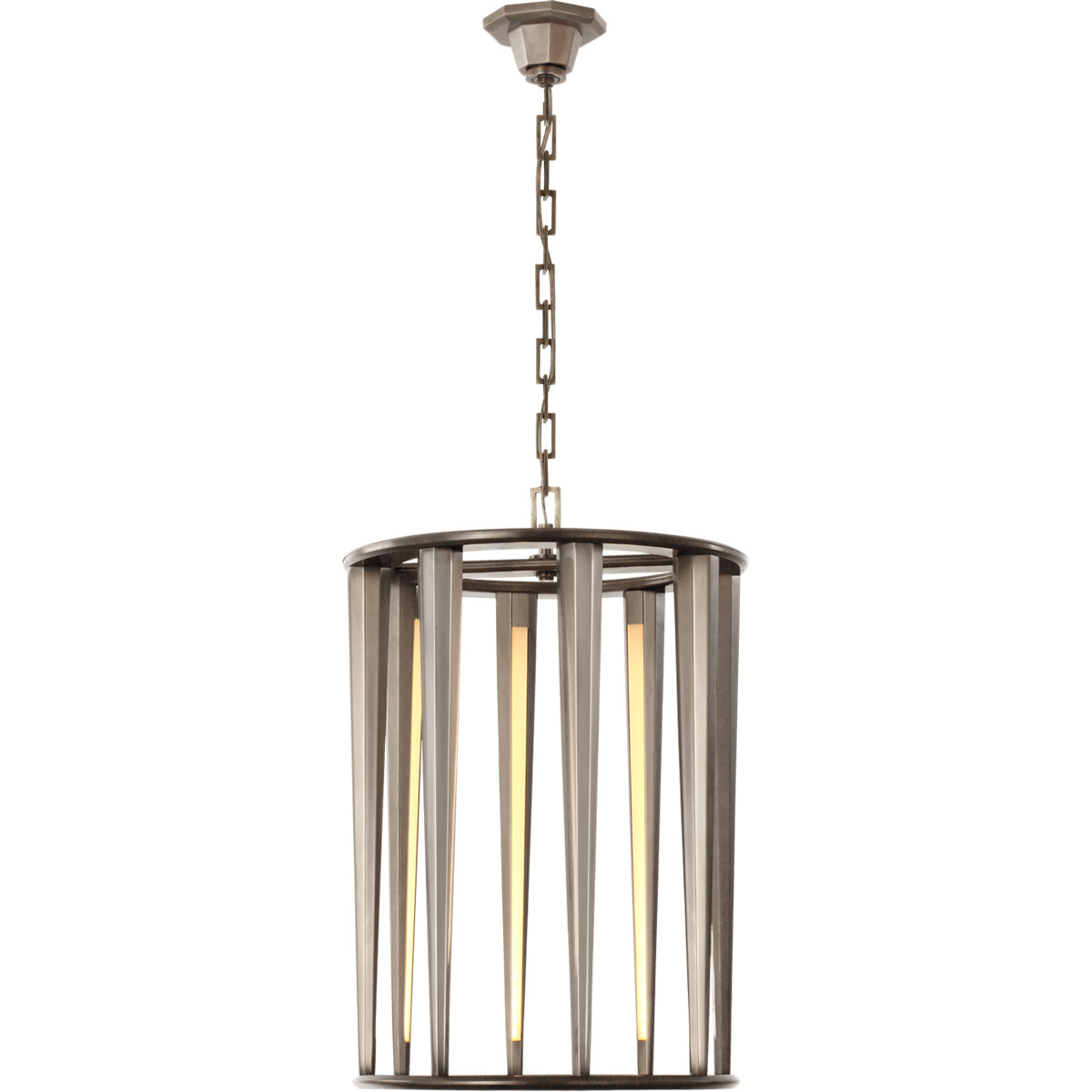 Visual Comfort Signature Collection TOB5718AN Thomas O'Brien Galahad LED 17 inch Antique Nickel Lantern Pendant Ceiling Light, Medium