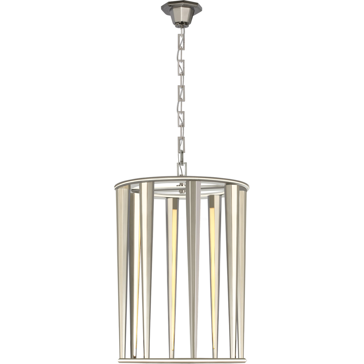 Visual Comfort Signature Collection TOB5718PN Thomas O'Brien Galahad LED 17 inch Polished Nickel Lantern Pendant Ceiling Light, Medium