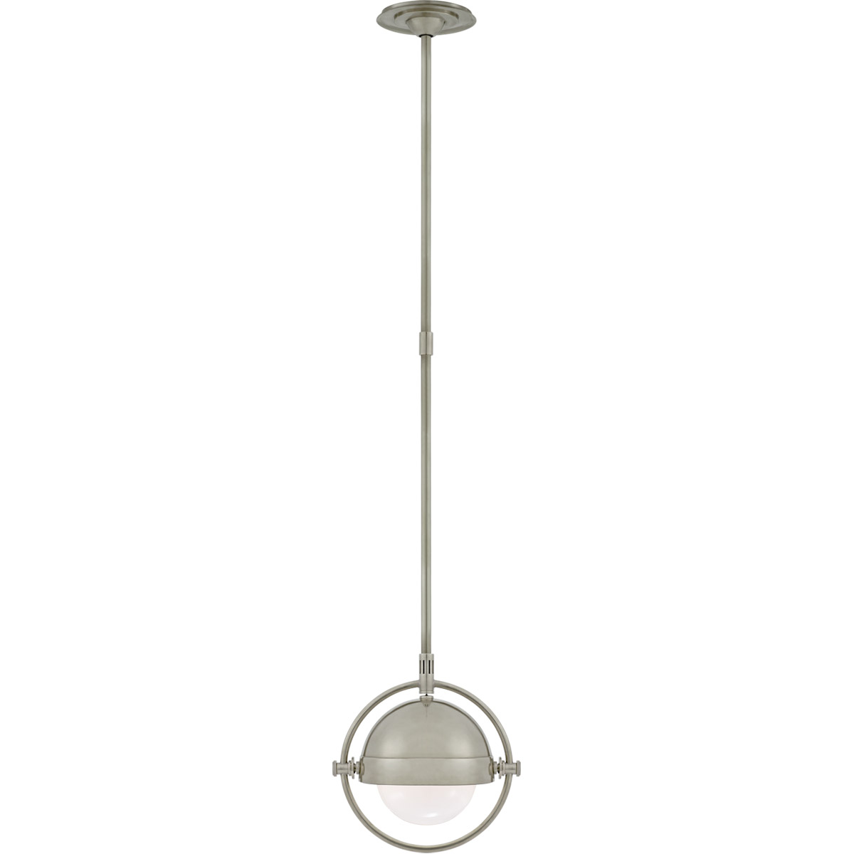 Visual Comfort Signature Collection TOB5745AN-WG Thomas O'Brien Decca 1 Light 11.75 inch Antique Nickel Orbital Pendant Ceiling Light, Small