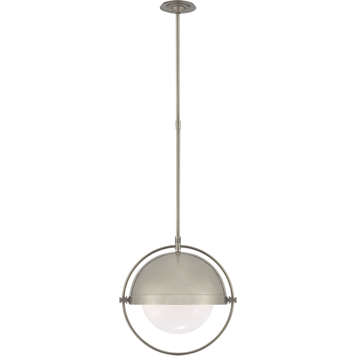 Visual Comfort Signature Collection TOB5747AN-WG Thomas O'Brien Decca 1 Light 19.75 inch Antique Nickel Pendant Ceiling Light, Large