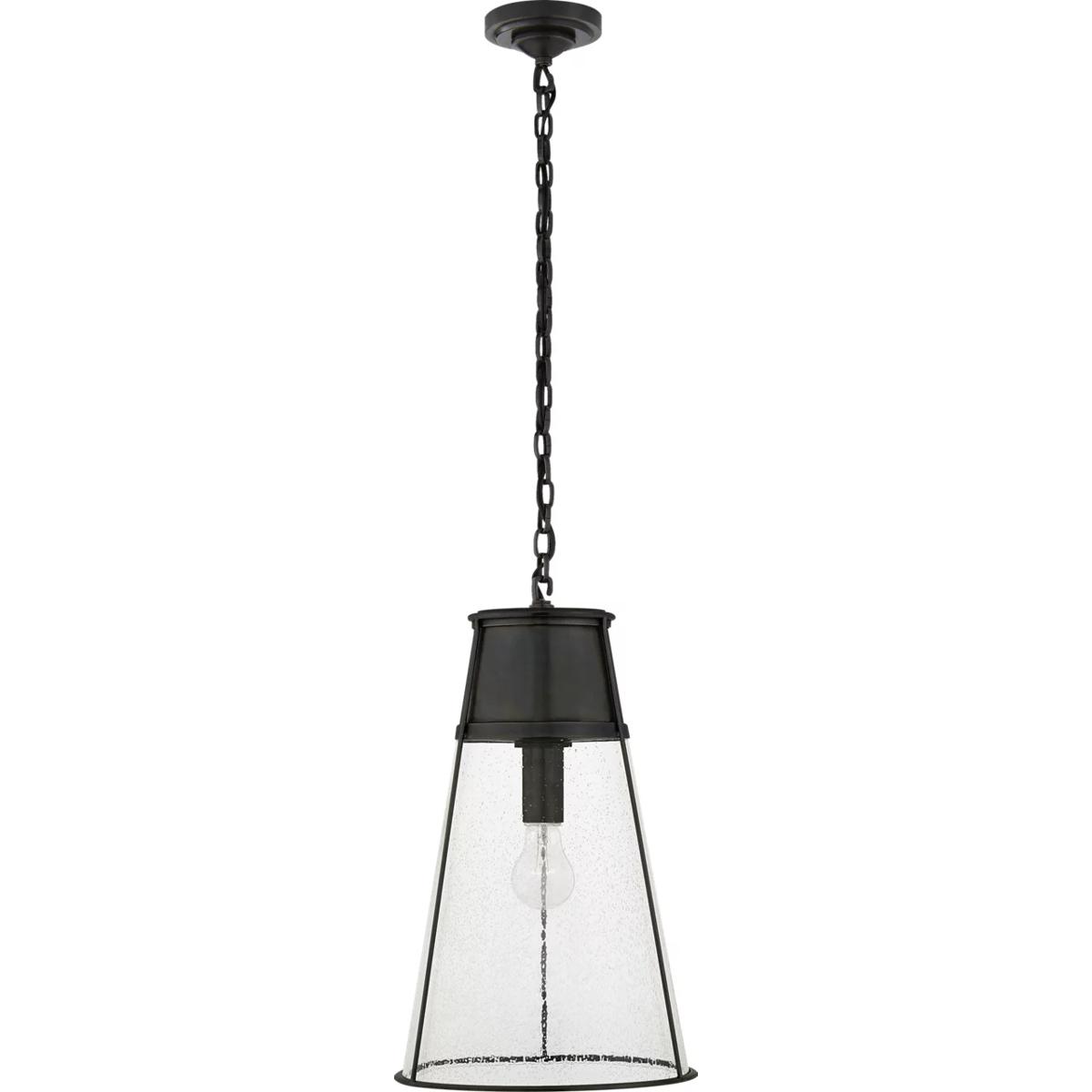 Visual Comfort Signature Collection TOB5753BZ-SG Thomas O'Brien Robinson 1 Light 11.75 inch Bronze Pendant Ceiling Light in Seeded Glass, Large