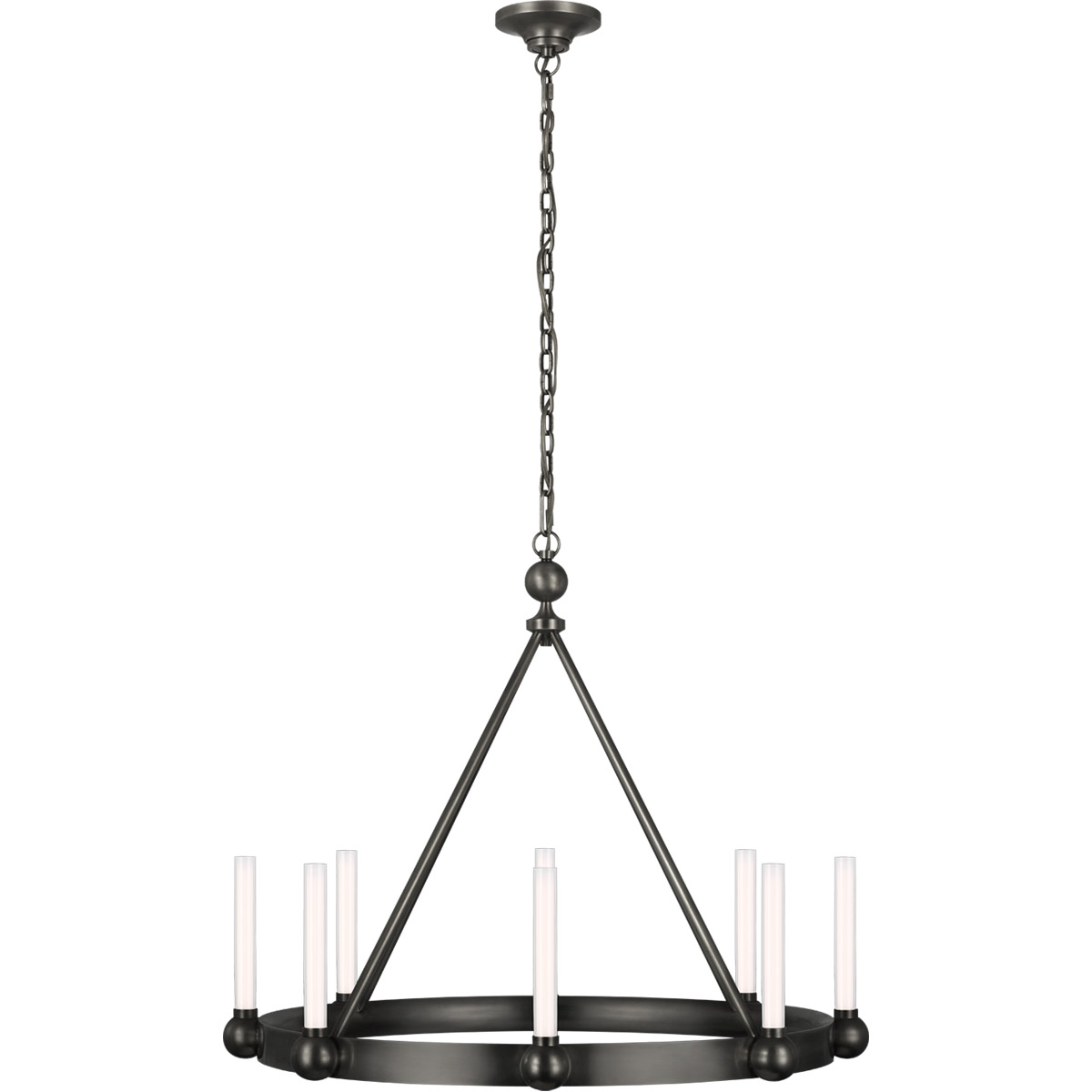 Visual Comfort Signature Collection TOB5775BZ-WG Thomas O'Brien Jeffery LED 30 inch Bronze Ring Chandelier Ceiling Light, Medium