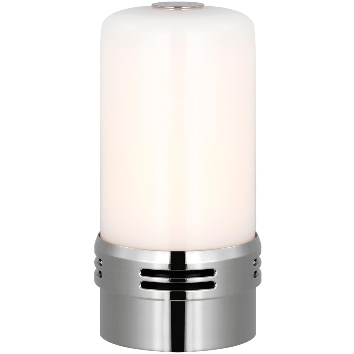 Visual Comfort Signature Collection VCC1000A-PN/WG Visual Comfort Cordless Light Unit Nickel with White Glass 4in R45 Rechargeable Module in 4 in