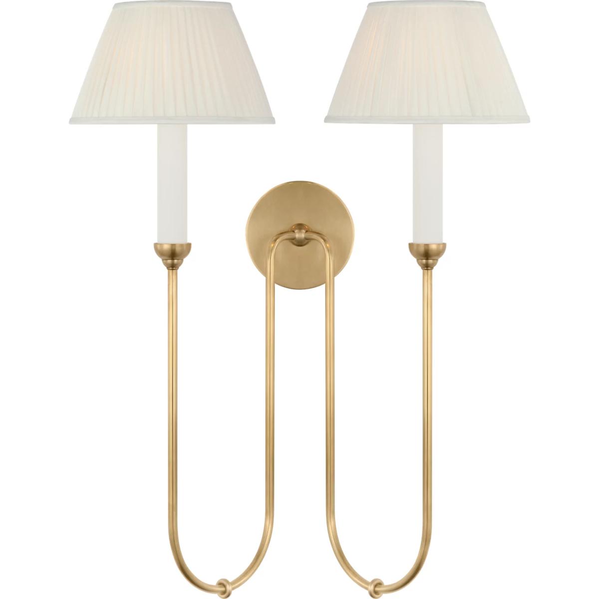 Visual Comfort Signature Collection AL2084HAB-SP Amber Lewis Ingela LED 19.5 inch Hand-Rubbed Antique Brass Double Sconce Wall Light