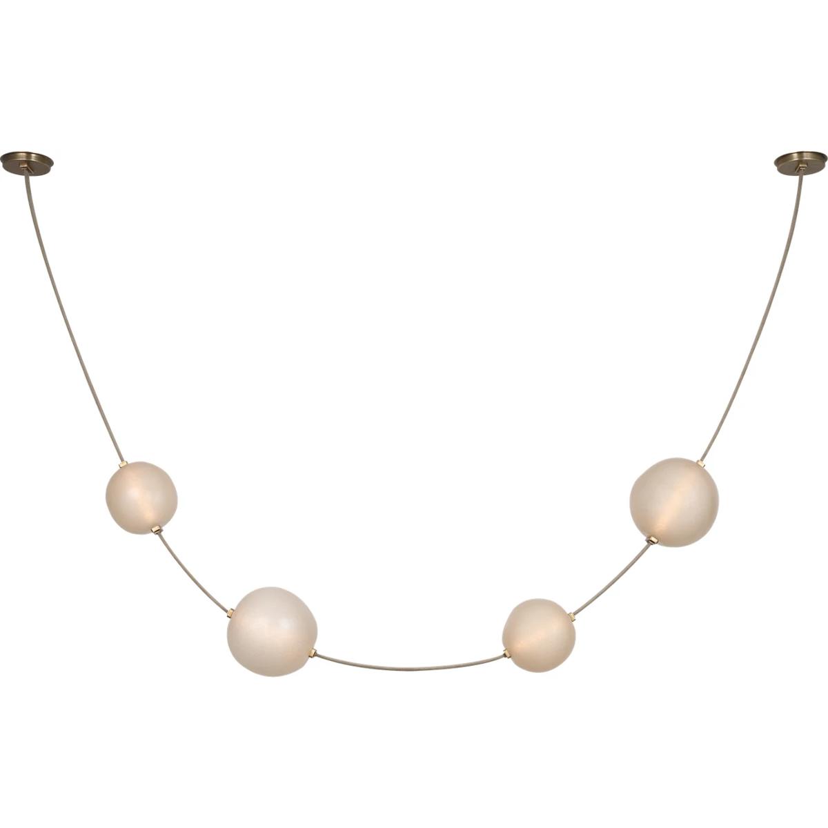 Visual Comfort Signature Collection AMB5050ASD/MTB-FN Anne-Marie Barton Dune LED 8 inch Ash Suede and Mottled Brass Belted Light Ceiling Light
