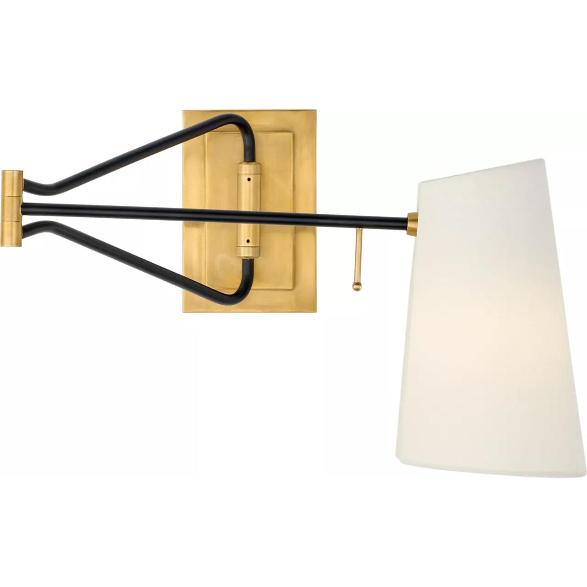 Visual Comfort Signature Collection ARN2650HAB/BLK-L AERIN Keil 29 inch 40 watt Hand-Rubbed Antique Brass and Black Swing Arm Wall Light