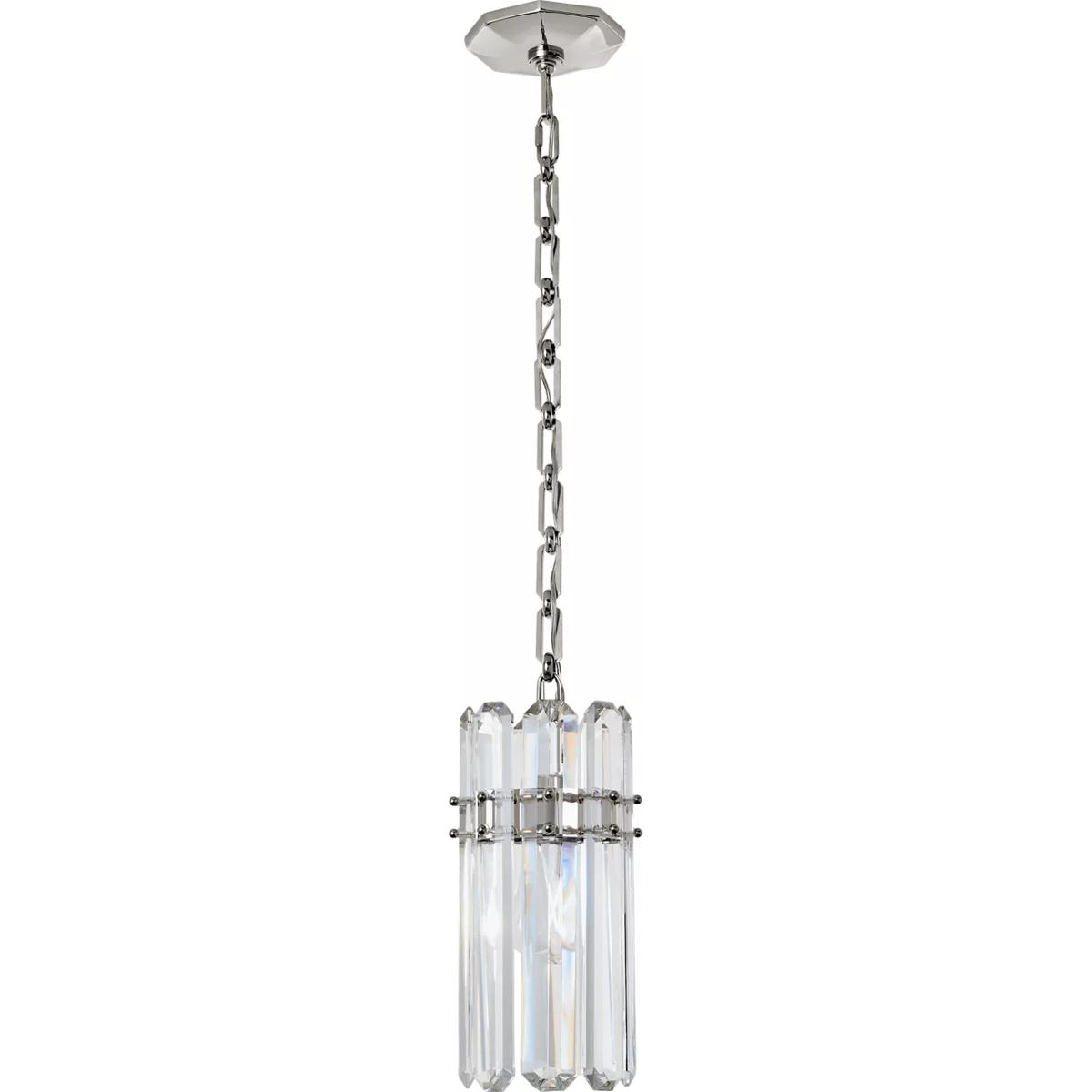 Visual Comfort Signature Collection ARN5123PN-CG AERIN Bonnington 1 Light 7.25 inch Polished Nickel Pendant Ceiling Light in Crystal, Small