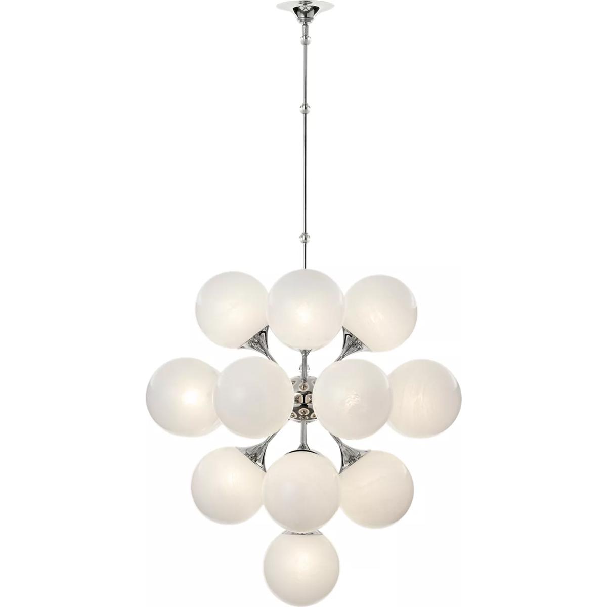 Visual Comfort Signature Collection ARN5402PN-WG AERIN Cristol 17 Light 33.25 inch Polished Nickel Tiered Chandelier Ceiling Light, Large