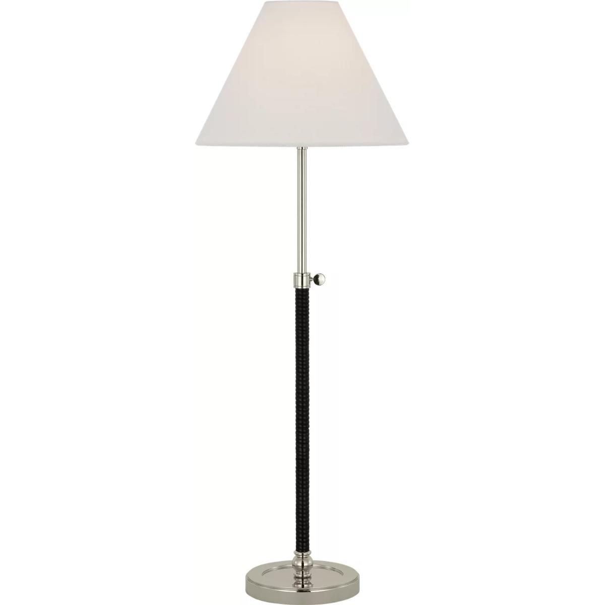 Visual Comfort Signature Collection CHA8081PN/BRT-L Chapman & Myers Basden 24.5 inch 15 watt Polished Nickel and Black Rattan Adjustable Buffet Lamp P