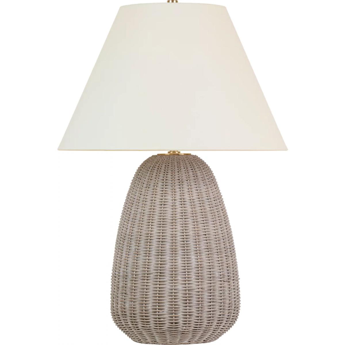 Visual Comfort Signature Collection CHA8745ASW/AB-L Chapman & Myers Kokomo 30.25 inch 15 watt Ash Wicker and Antique-Burnished Brass Table Lamp Portab