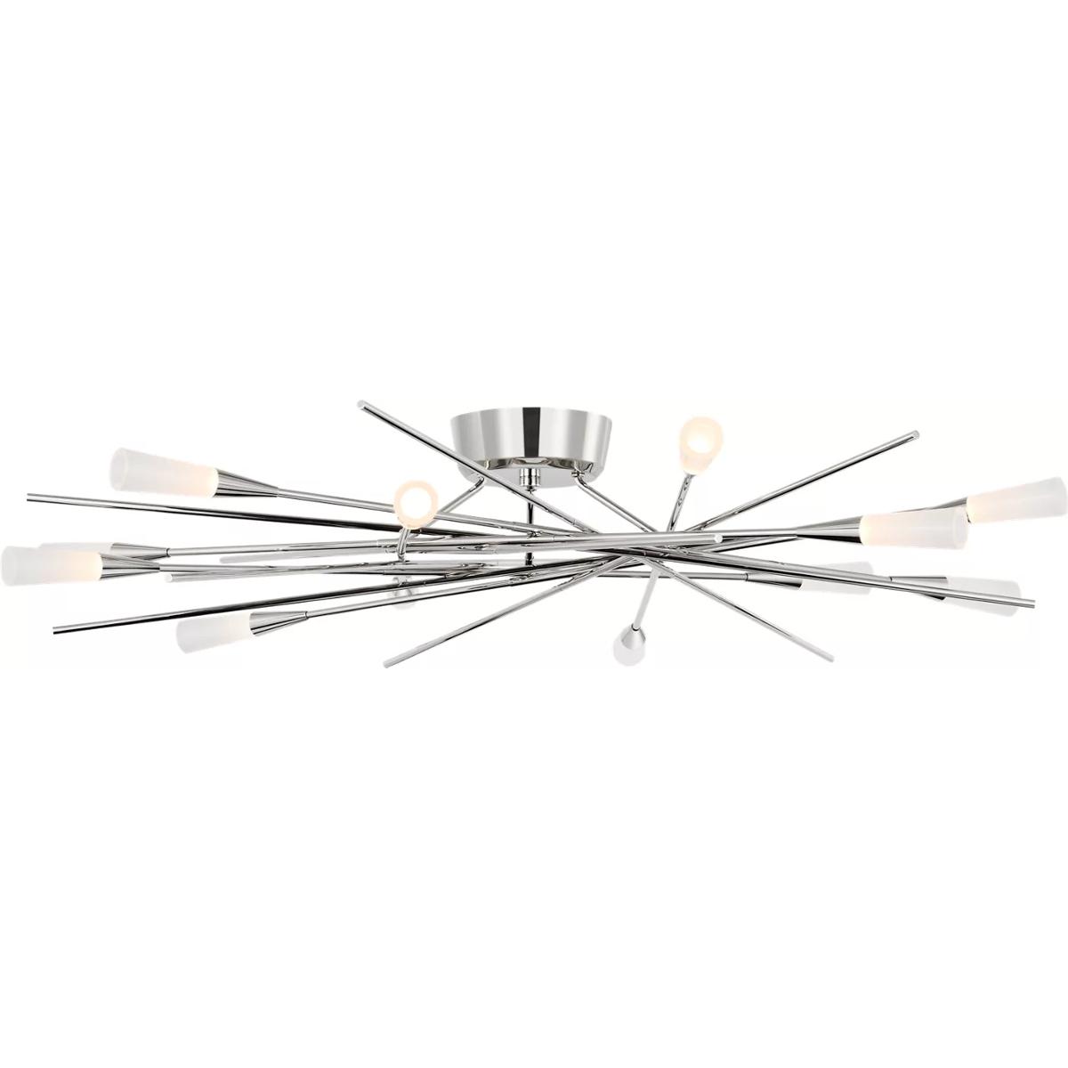 Visual Comfort Signature Collection CHC4607PN Chapman & Myers Stellar LED 40 inch Polished Nickel Radial Semi-Flush Mount Ceiling Light