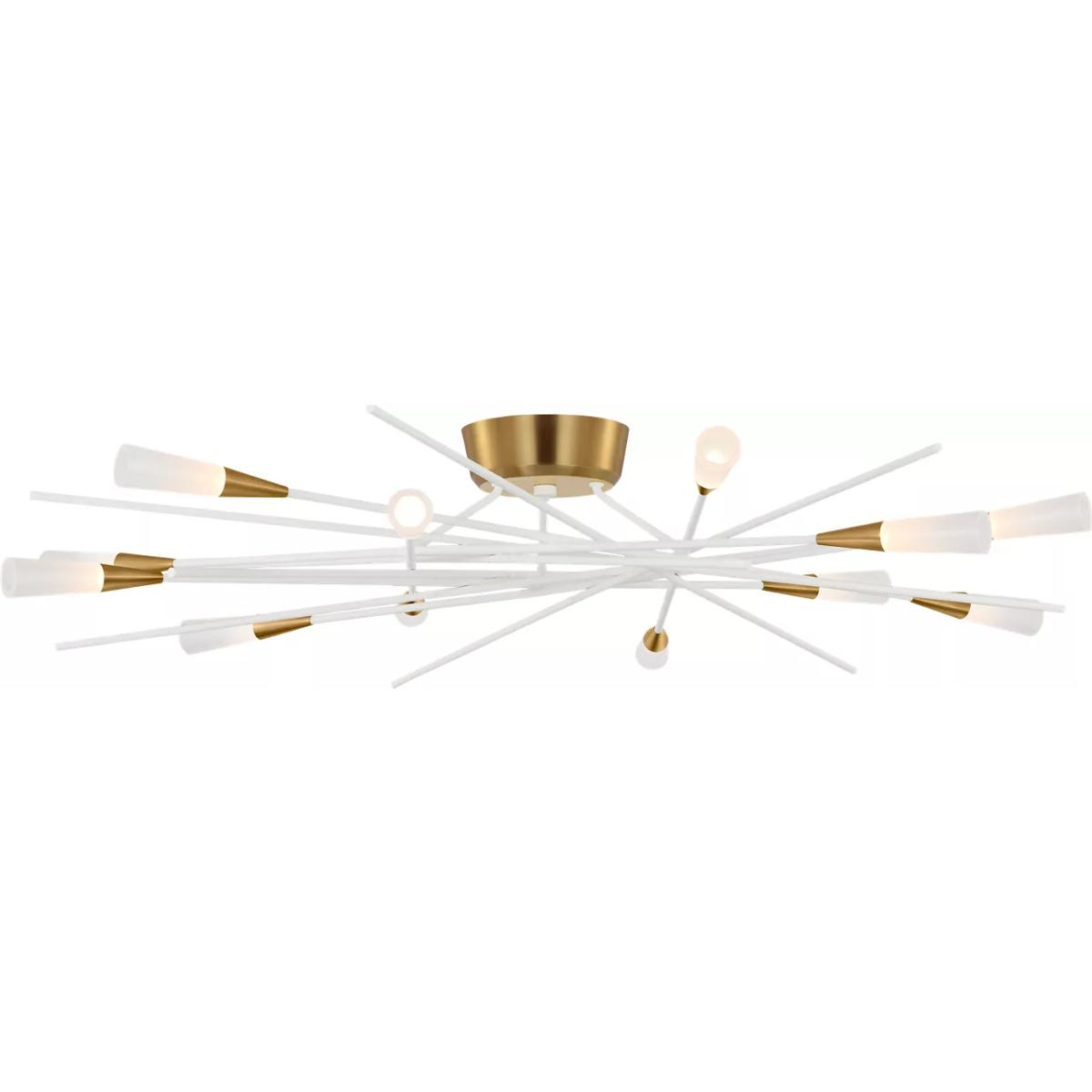 Visual Comfort Signature Collection CHC4607WHT Chapman & Myers Stellar LED 40 inch Matte White Radial Semi-Flush Mount Ceiling Light