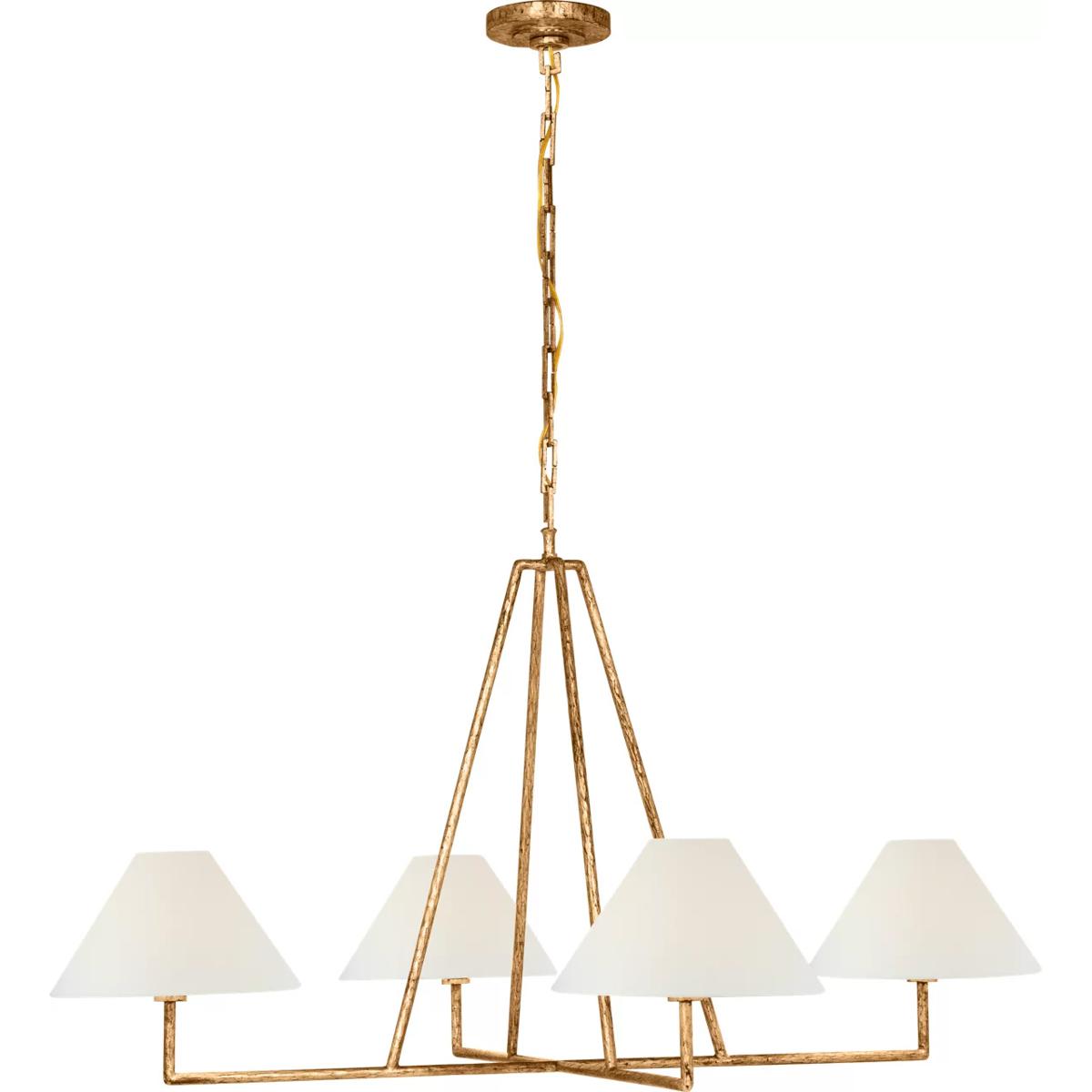 Visual Comfort Signature Collection CHC5335GI-L Chapman & Myers Ashton LED 44.5 inch Gilded Iron Sculpted Chandelier Ceiling Light, Extra Large
